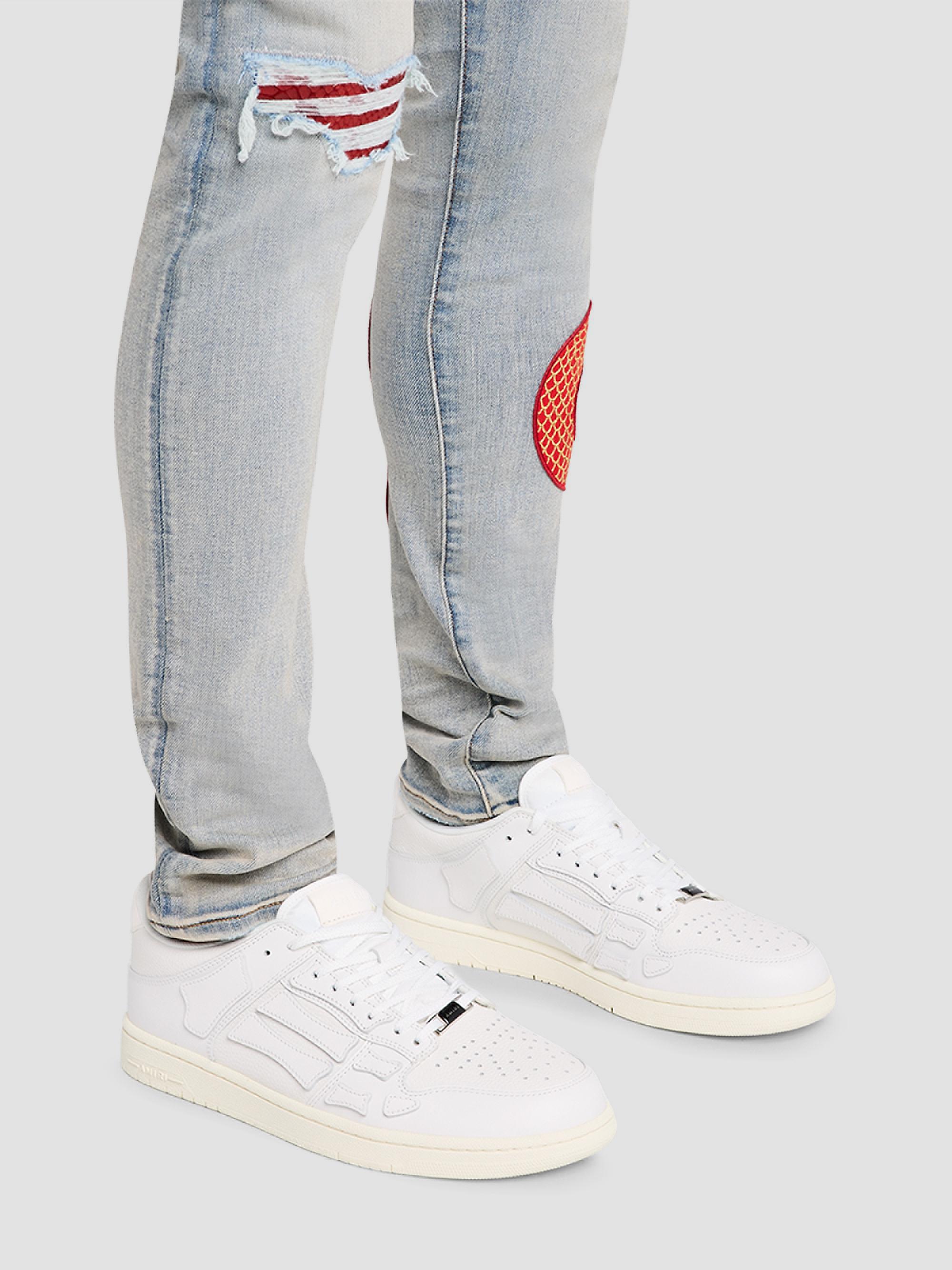 Amiri Skel Appliqué Leather Low-Top Sneakers | Saks Fifth Avenue