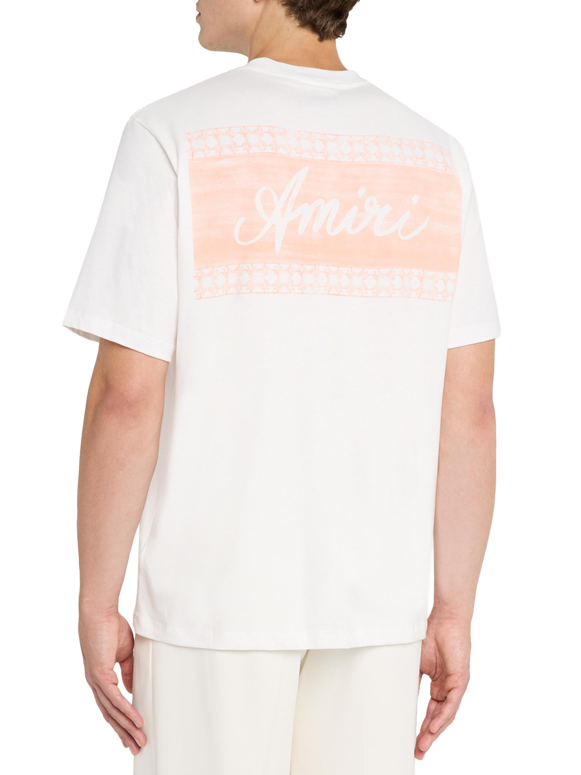 Amiri Men's Logo Cotton T-Shirt - Orange - detail view in Orange