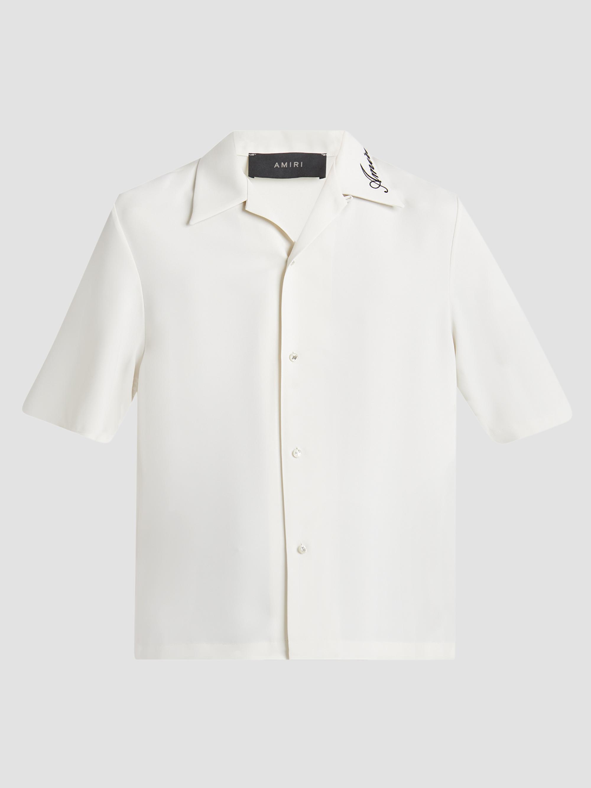 Amiri Men's Embroidered Collar Camp Shirt - Alabaster | Thumbnail 6