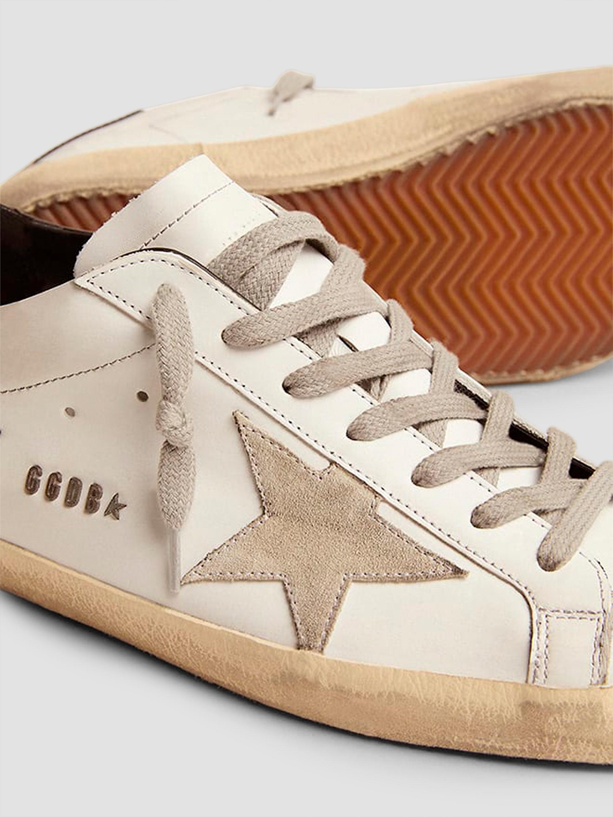 Golden Goose Men's Super Star Logo Leather Low-Top Sneakers - White | Thumbnail 4