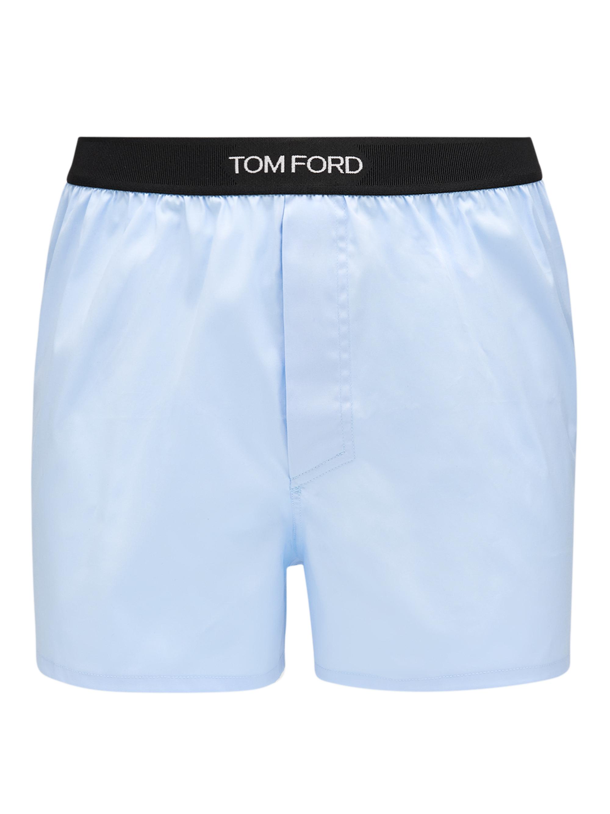 TOM FORD Men's Cotton Poplin Boxer Shorts - Light Blue