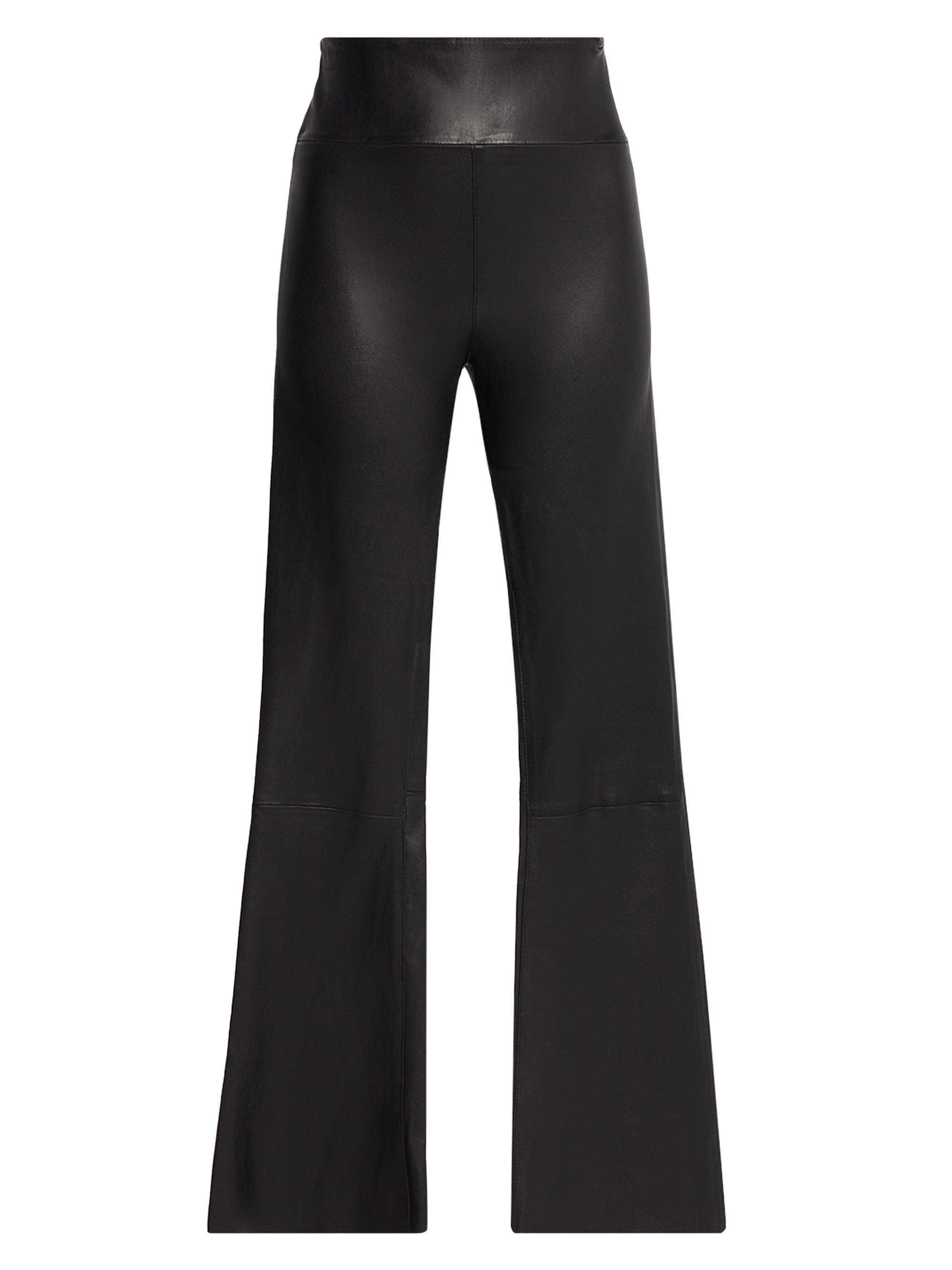 SPRWMN Women's Leather Flare Leggings - Black