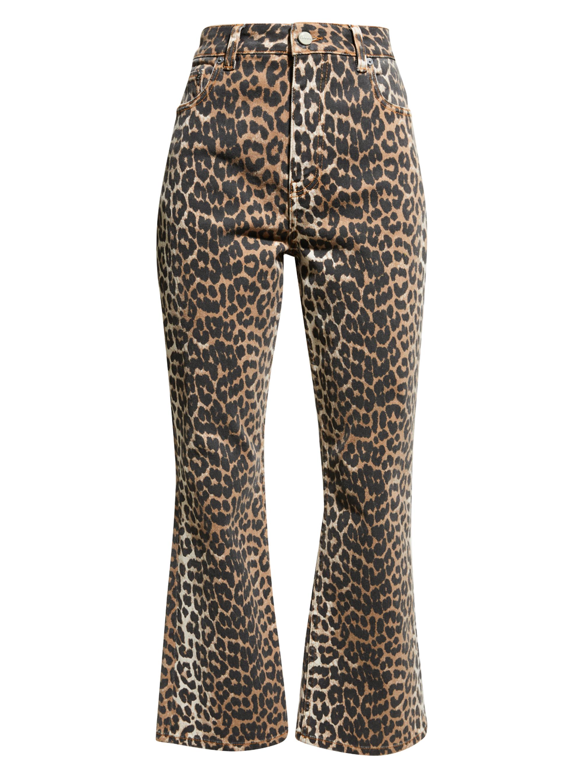Ganni Women's Betzy Leopard Crop Jeans - Leopard