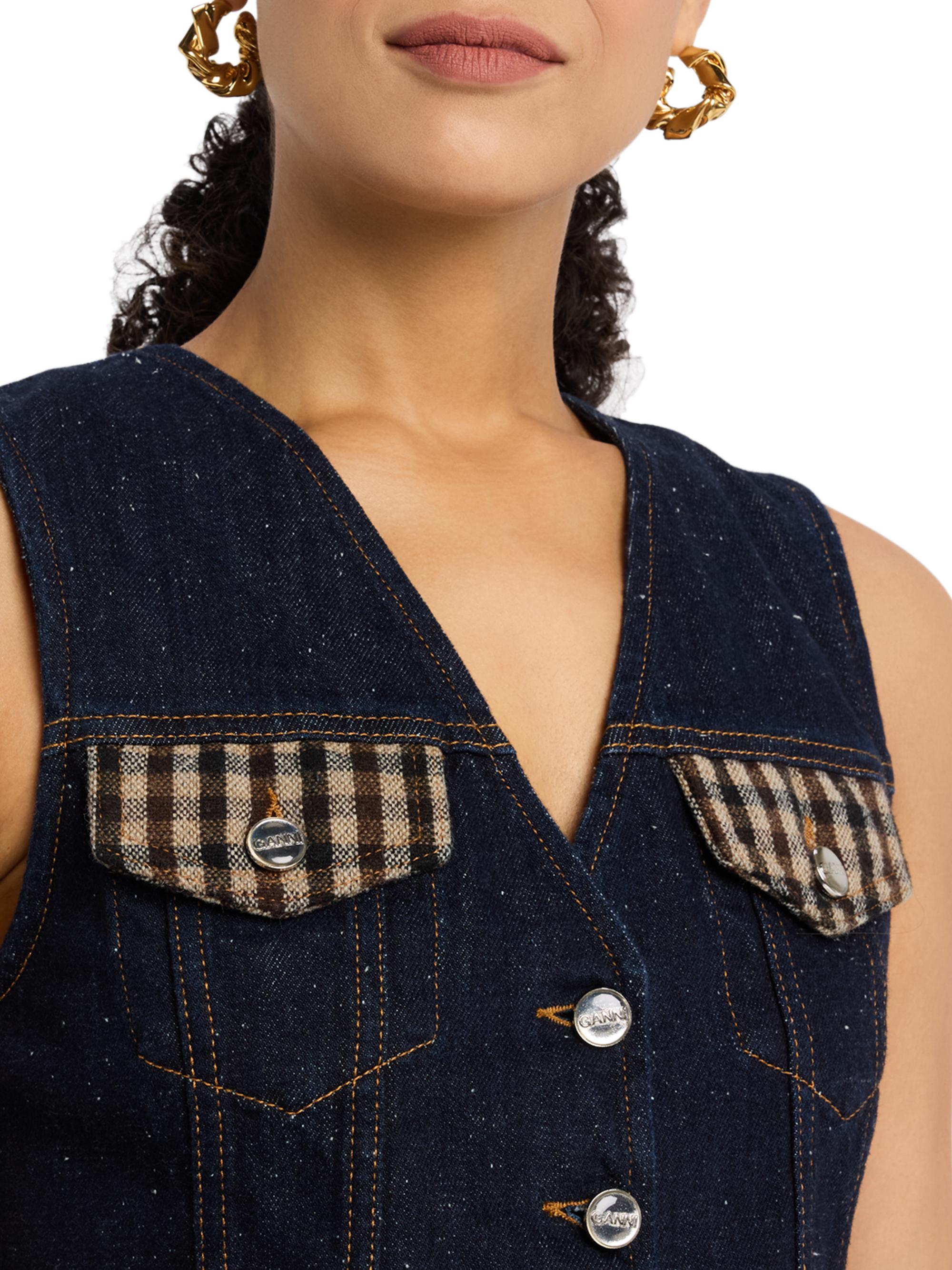 Ganni Neppy Cotton Denim Utility Vest | Saks Fifth Avenue
