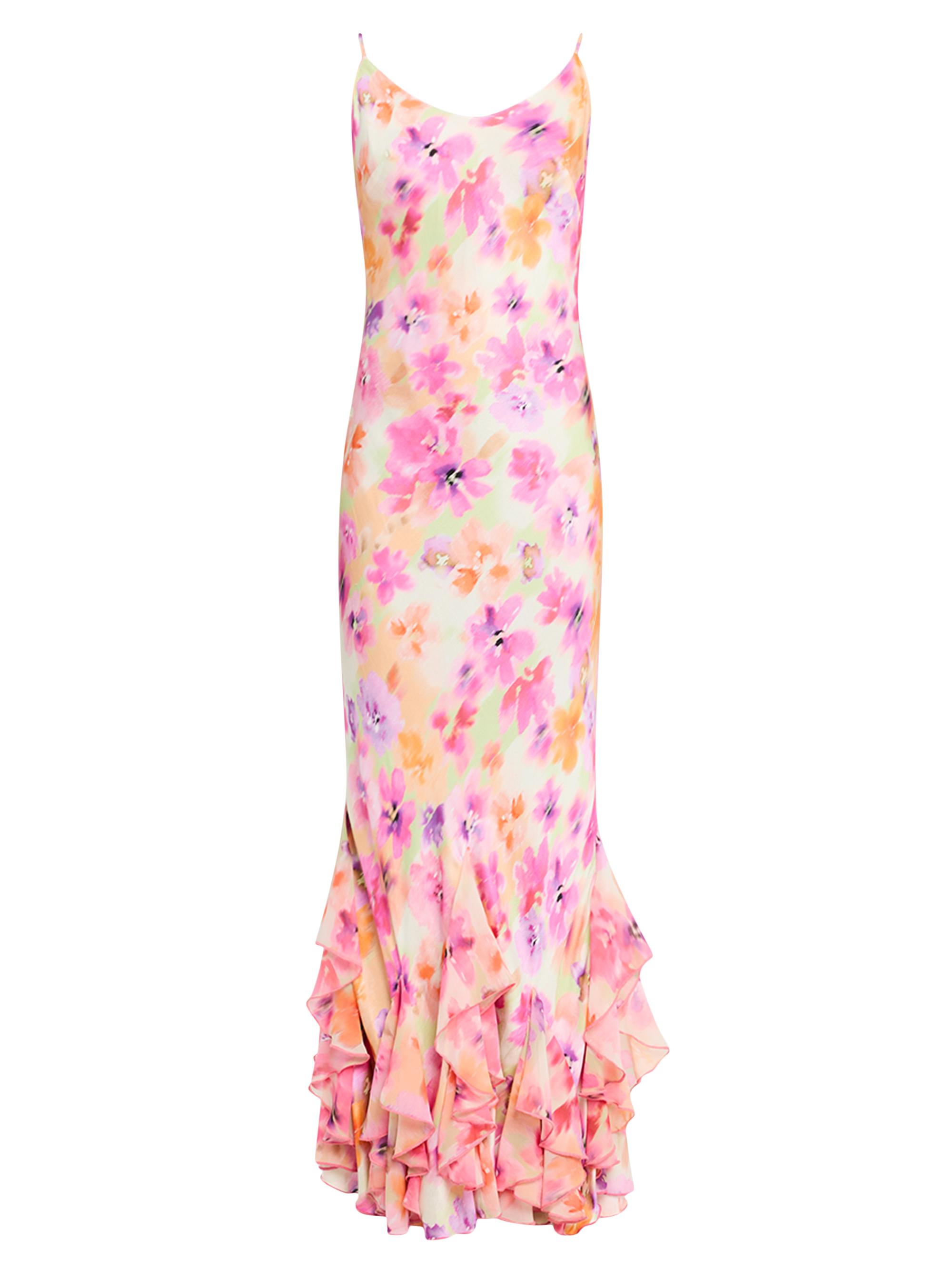 Le Superbe Women's Frida Floral Ruffled Slipdress - Pink