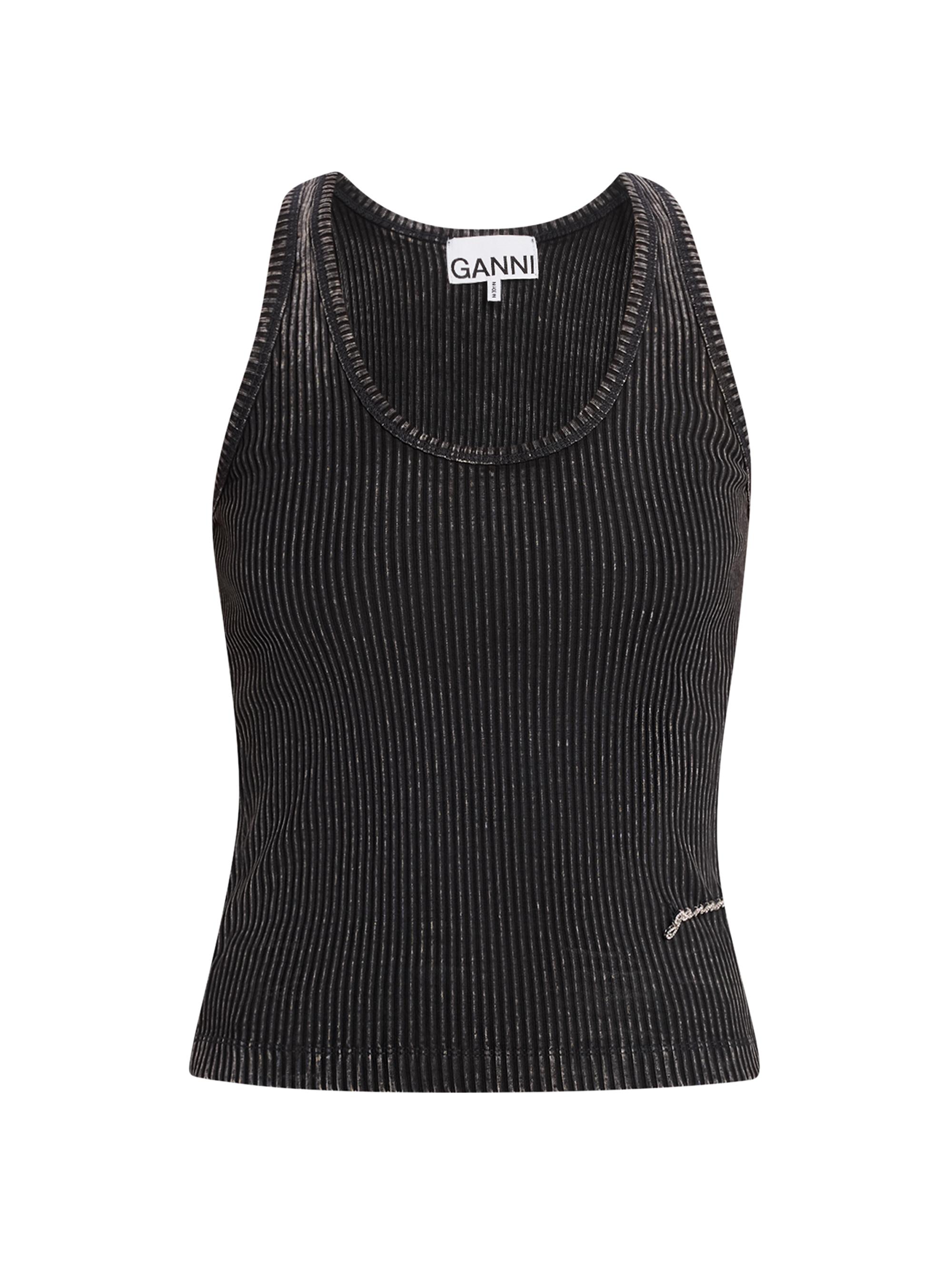 Ganni Women's Heavy Rib Jersey Tank - Black