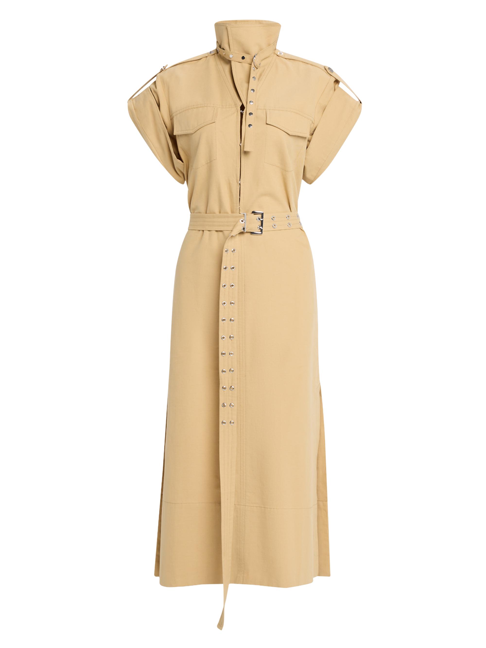 Ganni Women's Belted Midi-Shirtdress - Khaki