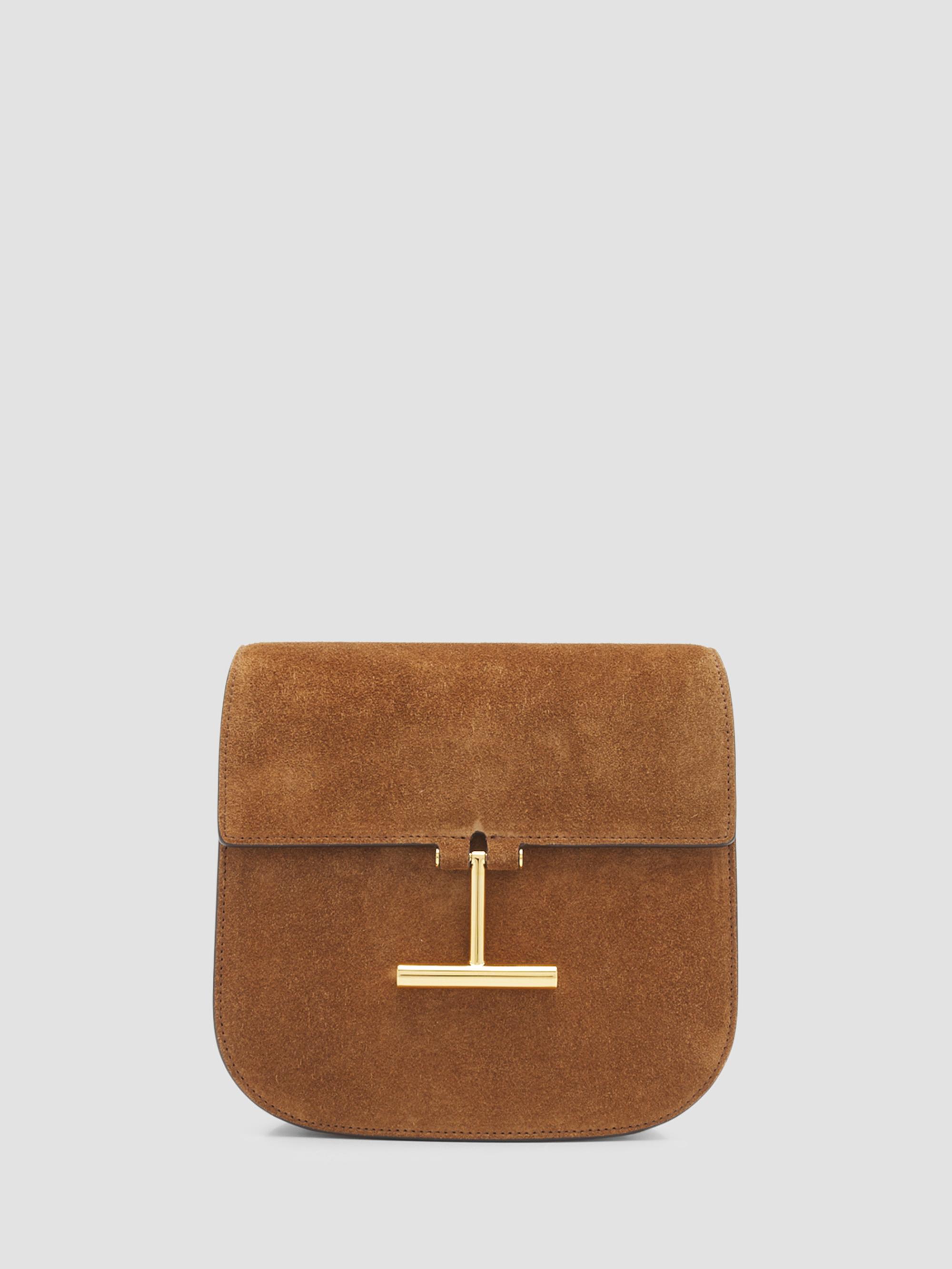TOM FORD Women's Tara Suede Mini Flap Crossbody Bag - Whiskey