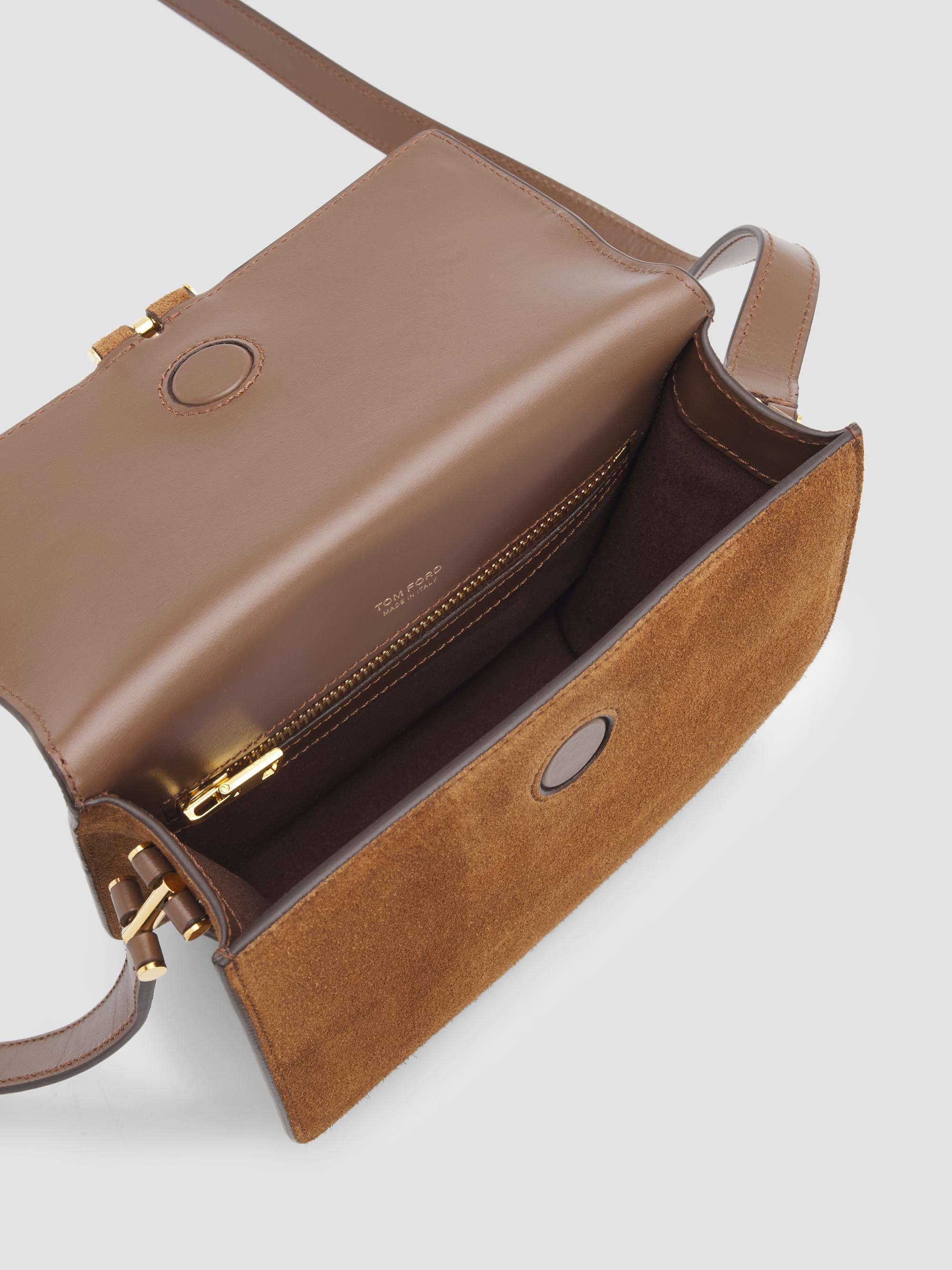 TOM FORD Women's Tara Suede Mini Flap Crossbody Bag - Whiskey | Thumbnail 4