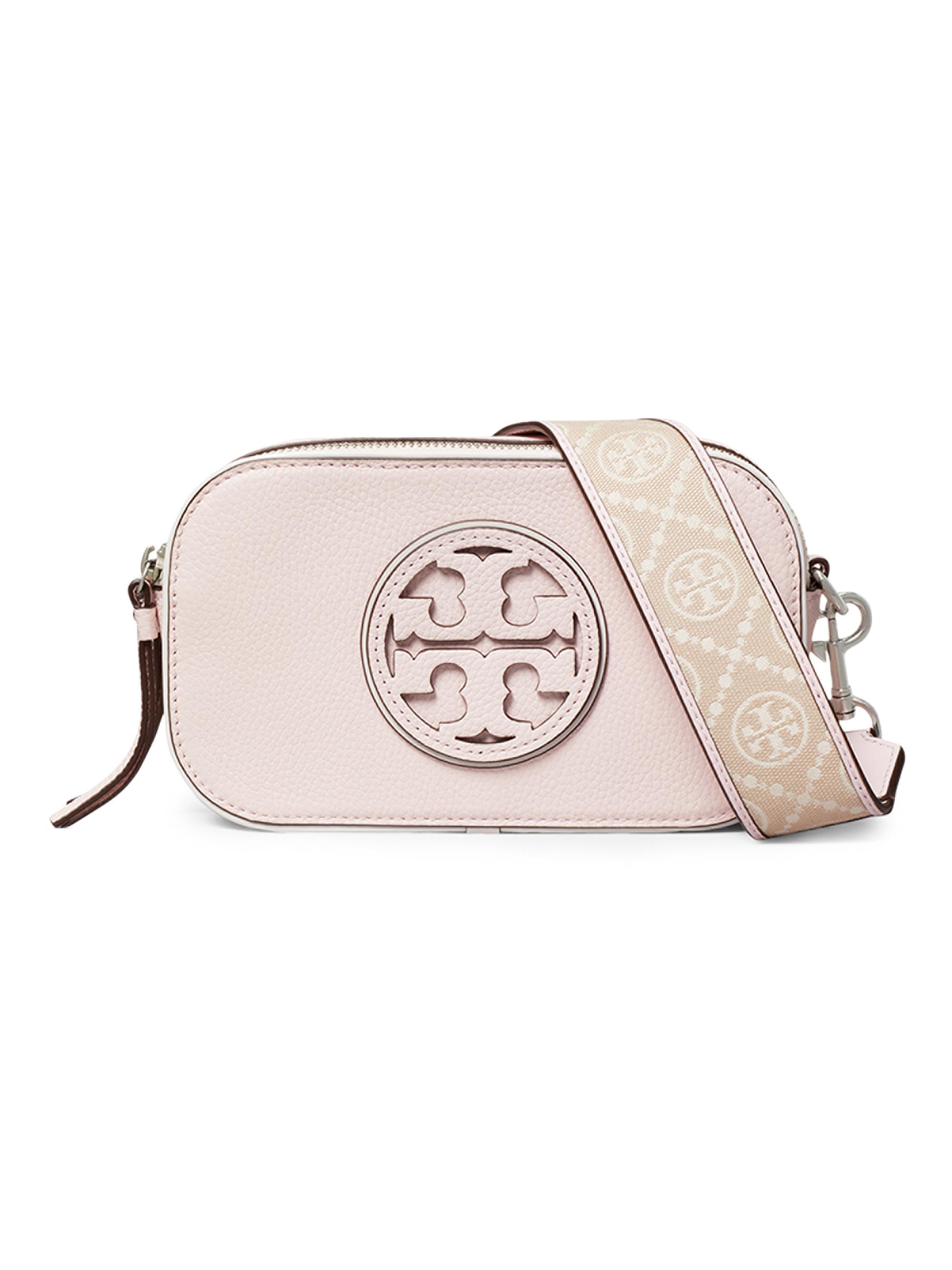 Tory Burch Women's Mini Miller Logo Leather Crossbody Bag - Light Pink