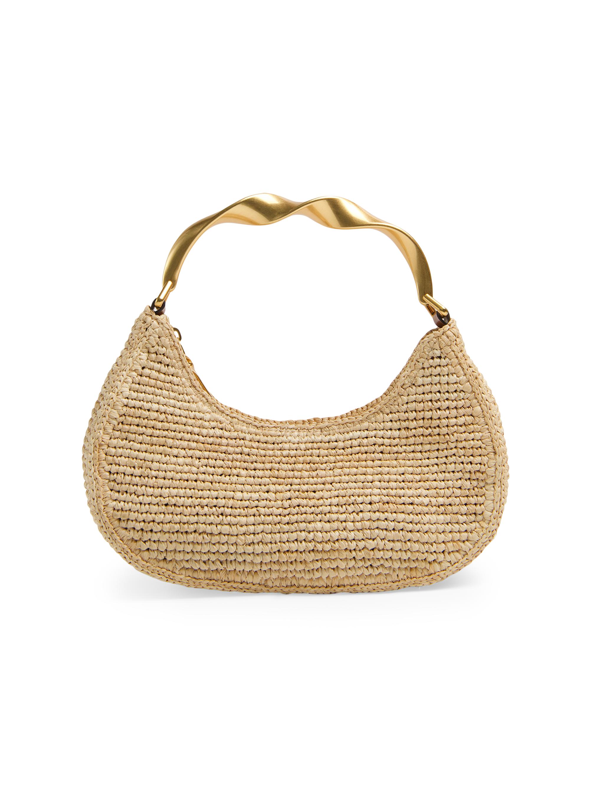 SIMKHAI Women's Nixi Twist-Handle Raffia Hobo Bag - Natural