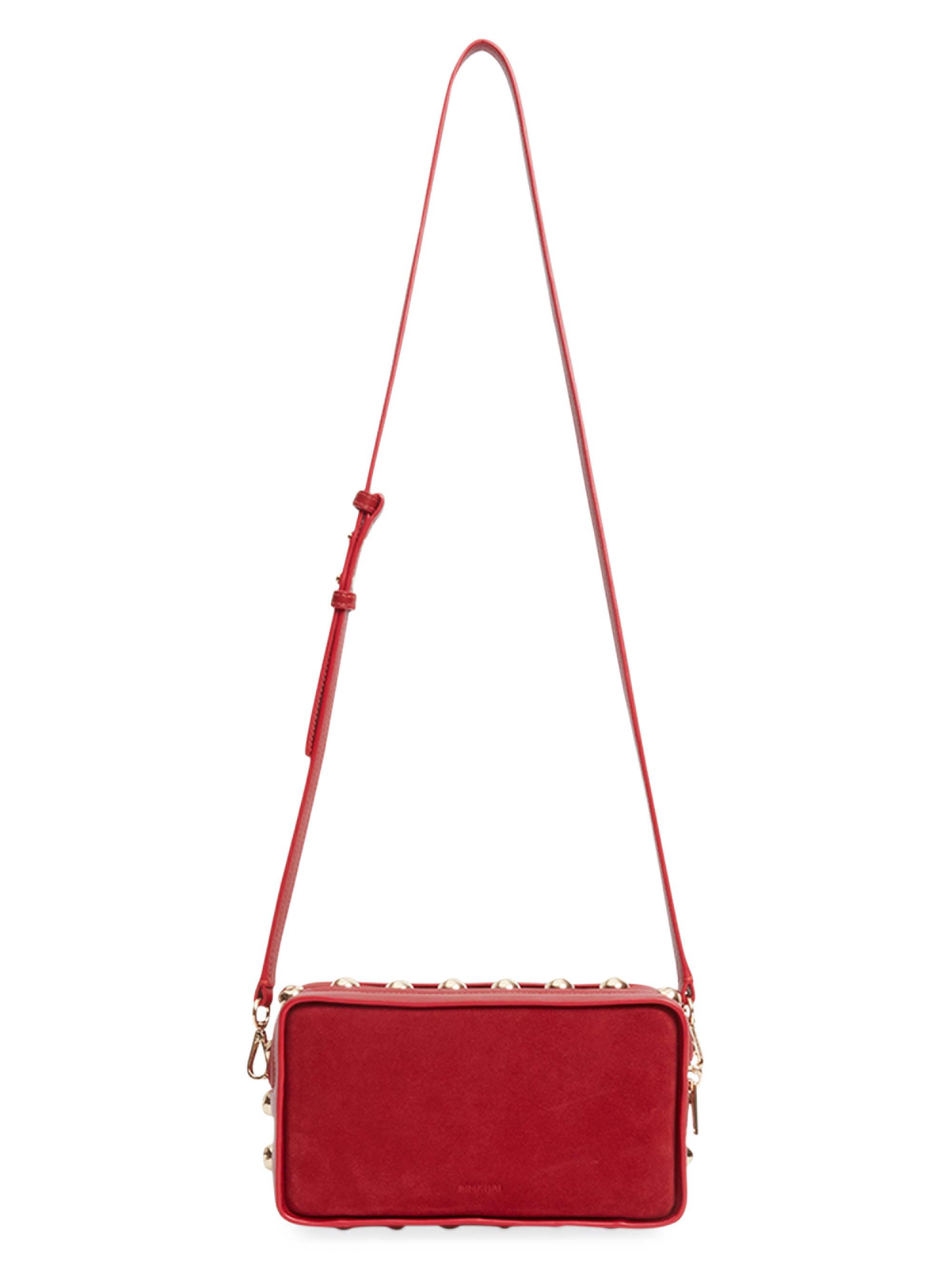 SIMKHAI Women's Amaya Studded Leather-Suede Camera Bag - Crimson
