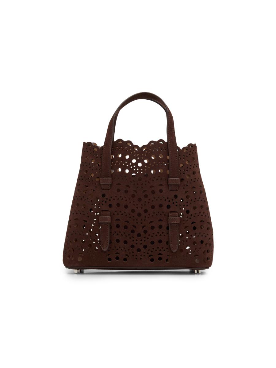Alaïa Mina 20 Wave Perforated Suede Top Handle Bag | Saks Fifth Avenue