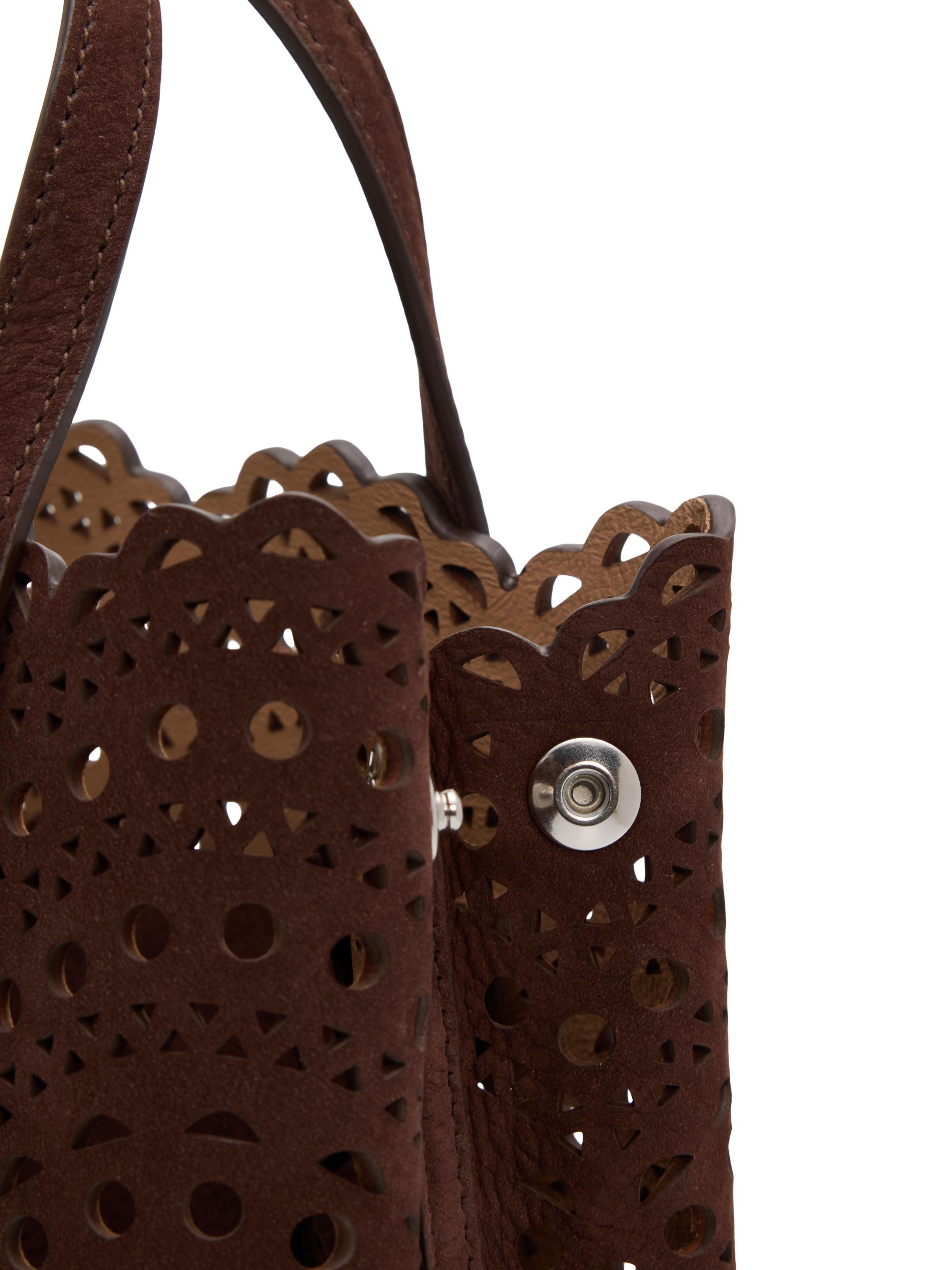 Alaïa Mina 20 Wave Perforated Suede Top Handle Bag | Saks Fifth Avenue