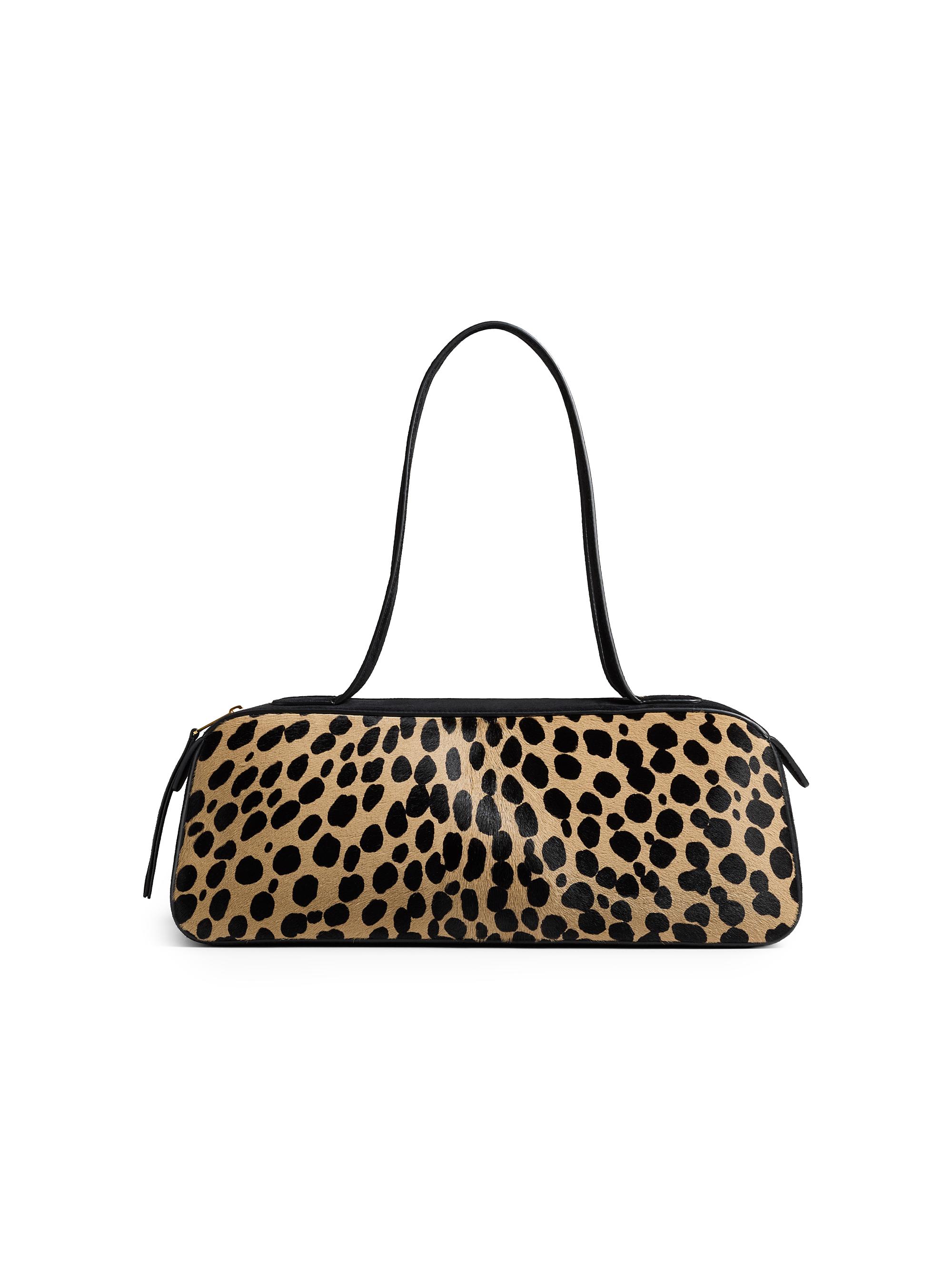 Khaite Women's Simona Leopard-Print Calf Hair Shoulder Bag - Camel Black