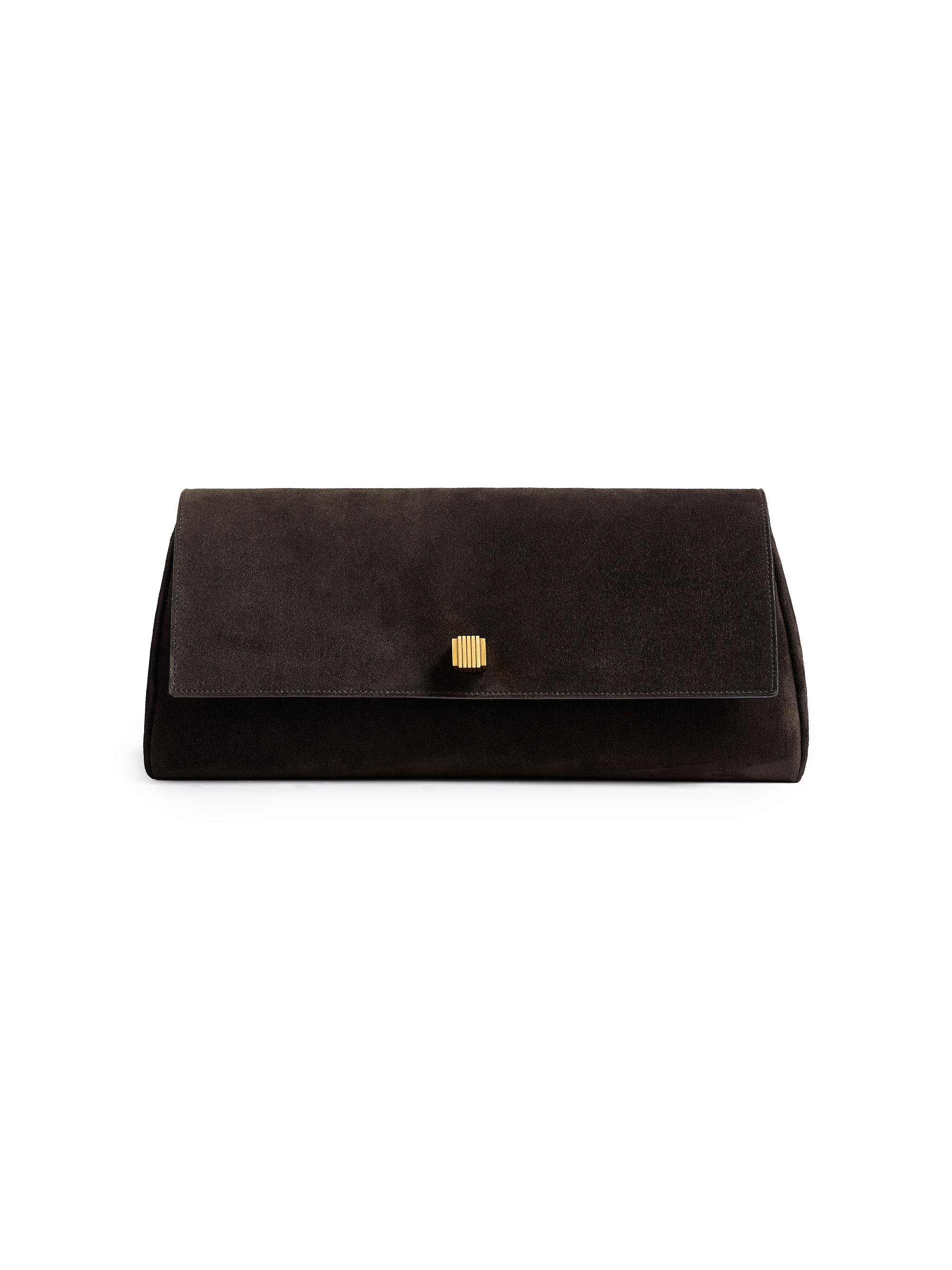 Khaite Women's Audrey Suede Clutch - Dark Brown