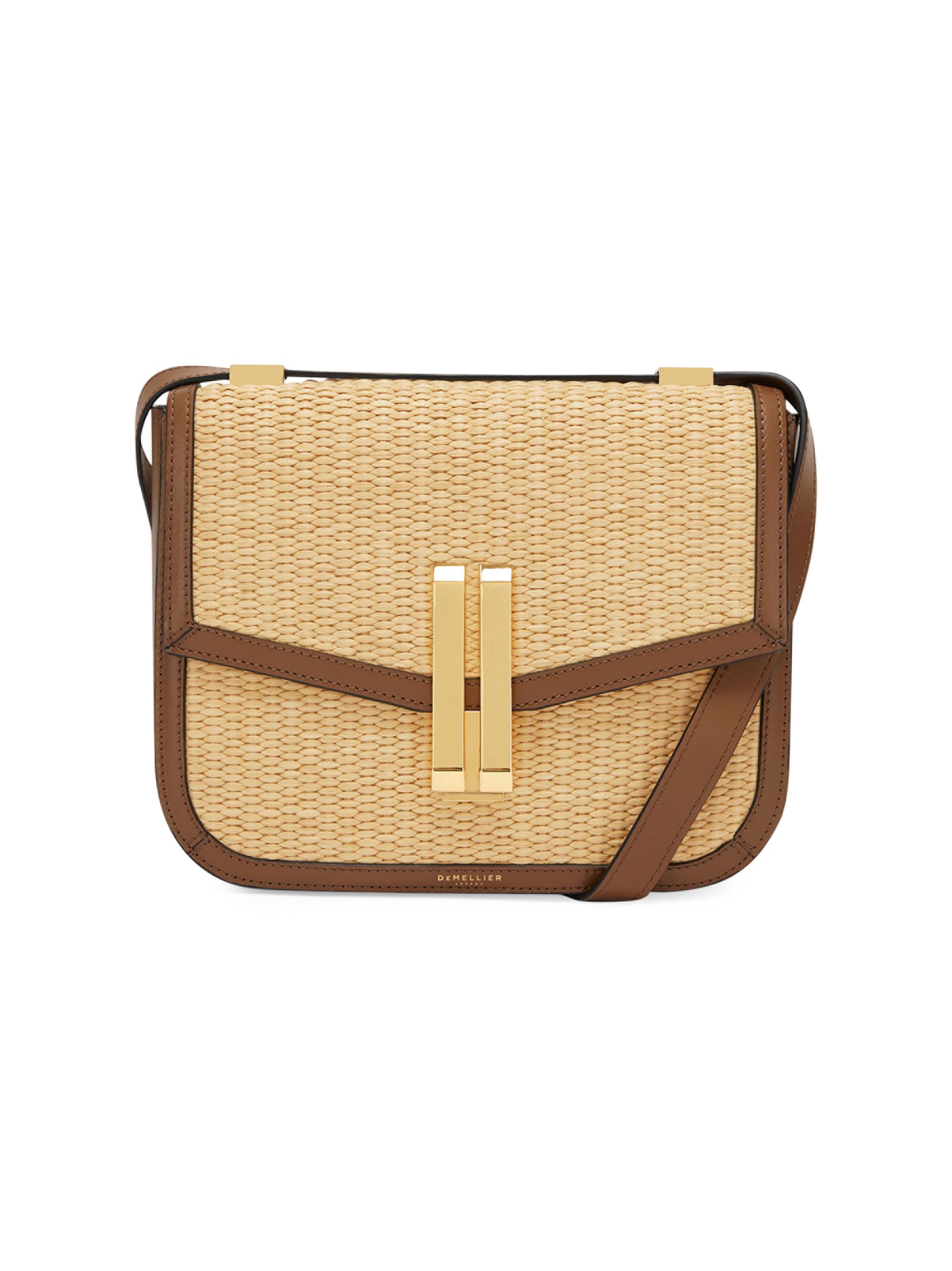 DeMellier Women's Vancouver Raffia-Leather Crossbody Bag - Tan