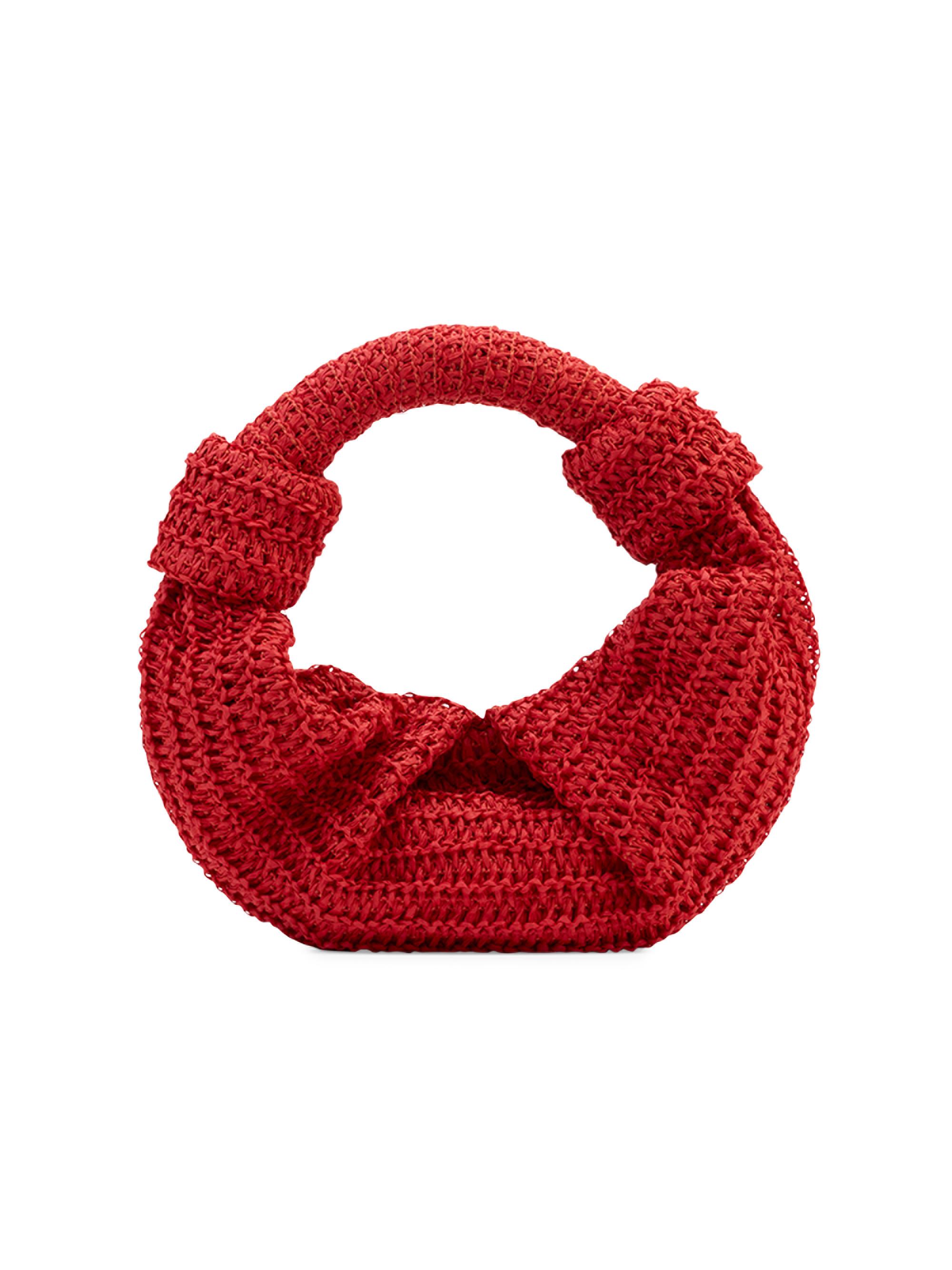 Simon Miller Women's Lopsy Woven Raffia-Straw Top Handle Bag - Red