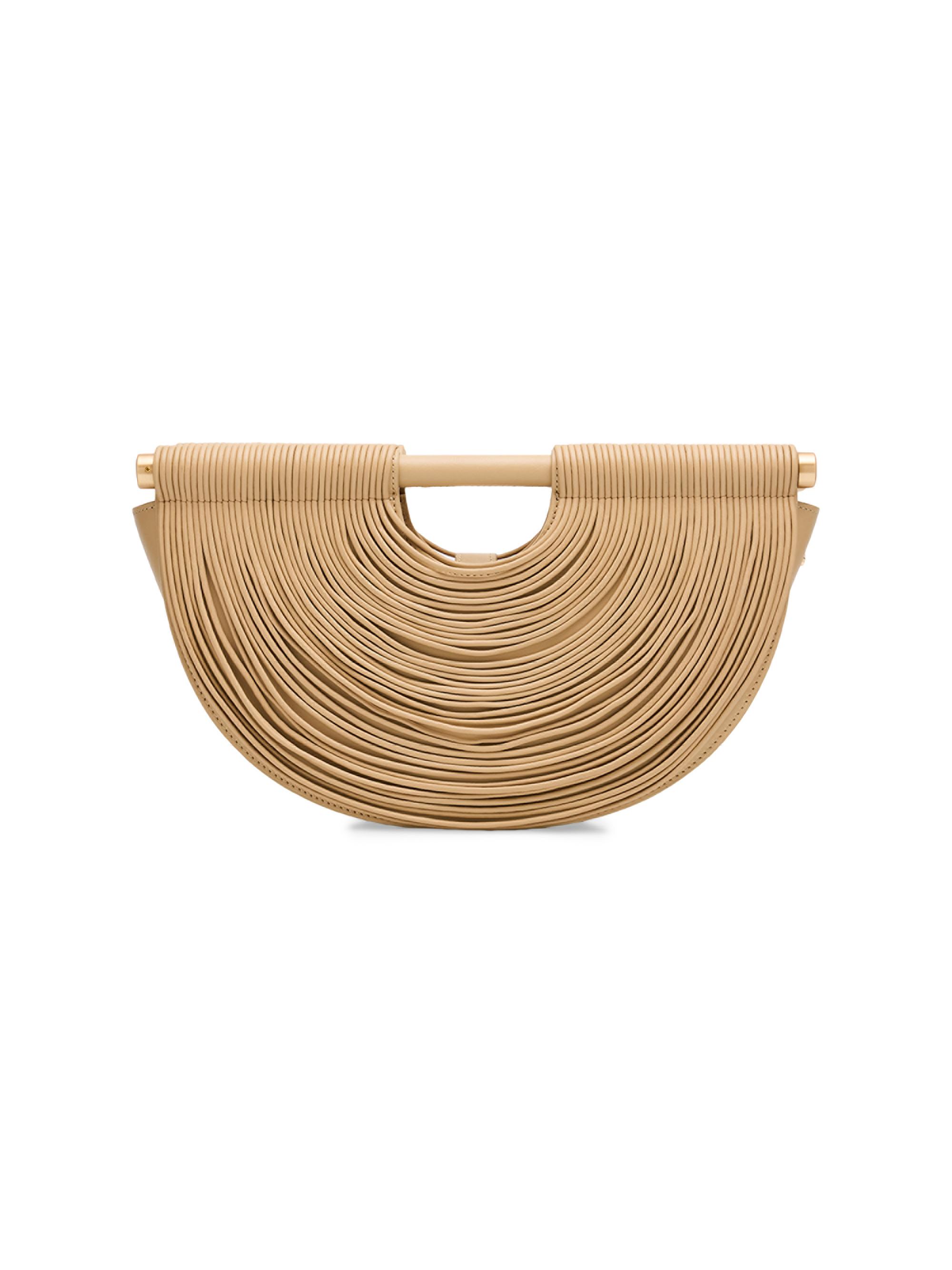 Cult Gaia Women's Lou Draped Leather Clutch - Beige