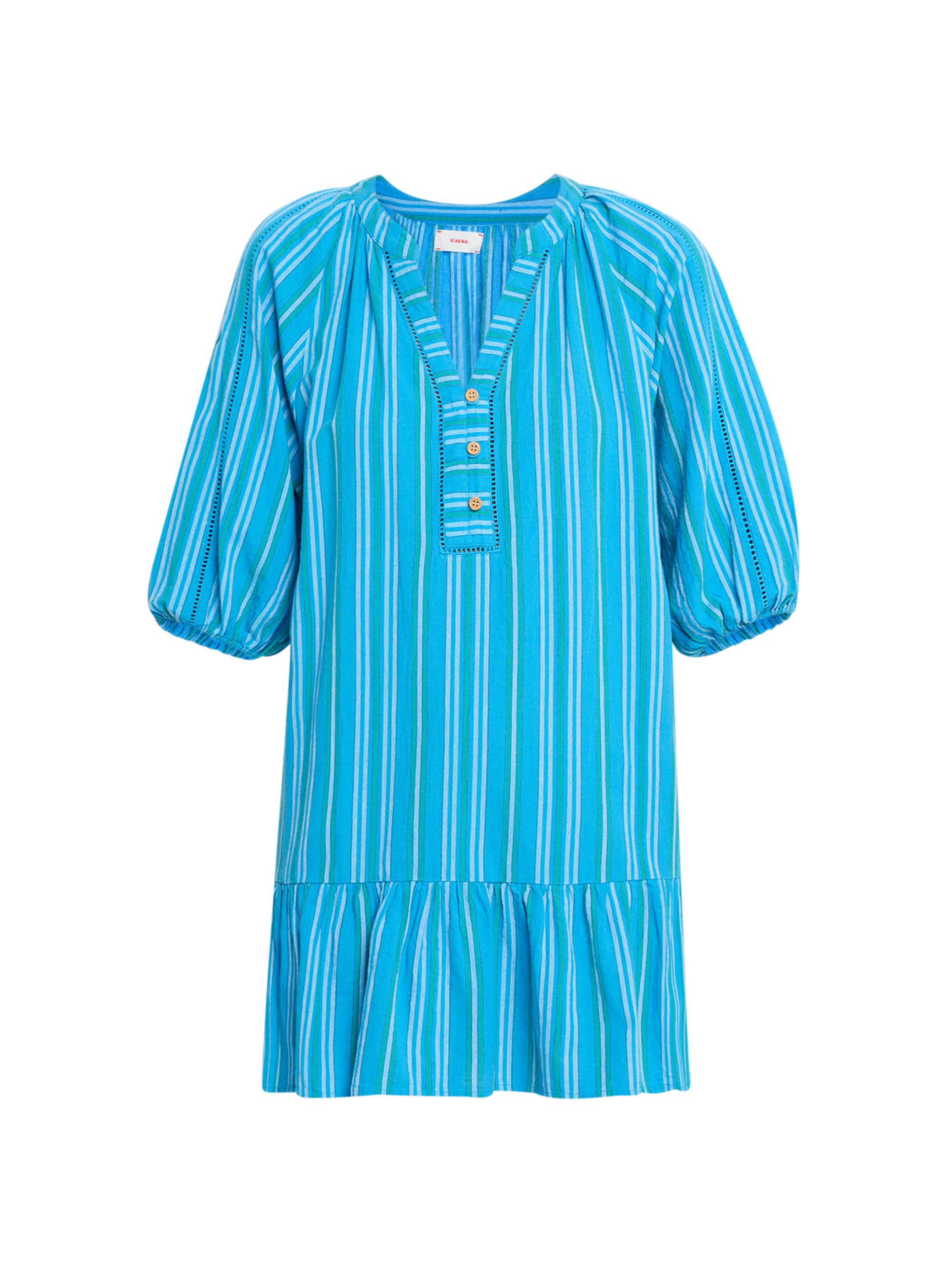 Xirena Women's Edie Striped Cotton Shift Minidress - Blue