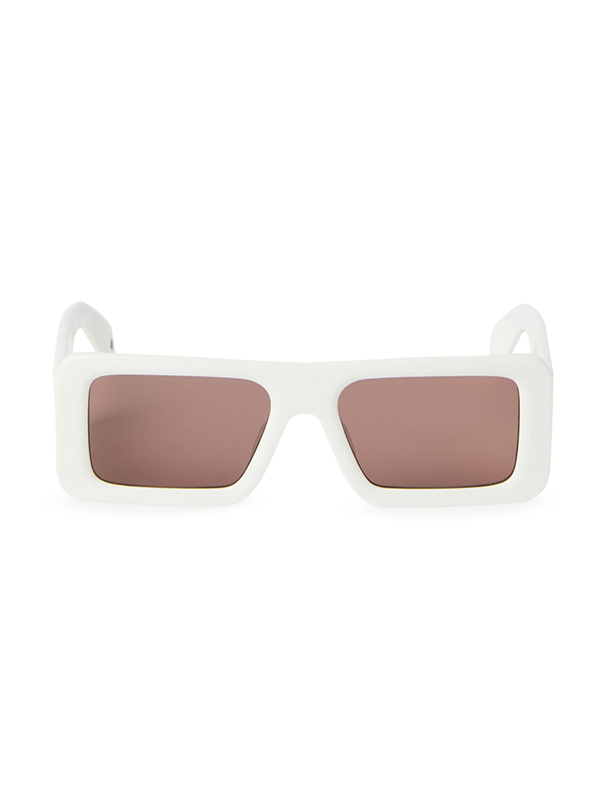 オーガ　OHGA SQUARE PUFF ホワイト Off-White Troy 55MM Rectanglular Sunglasses | Saks Fifth Avenue