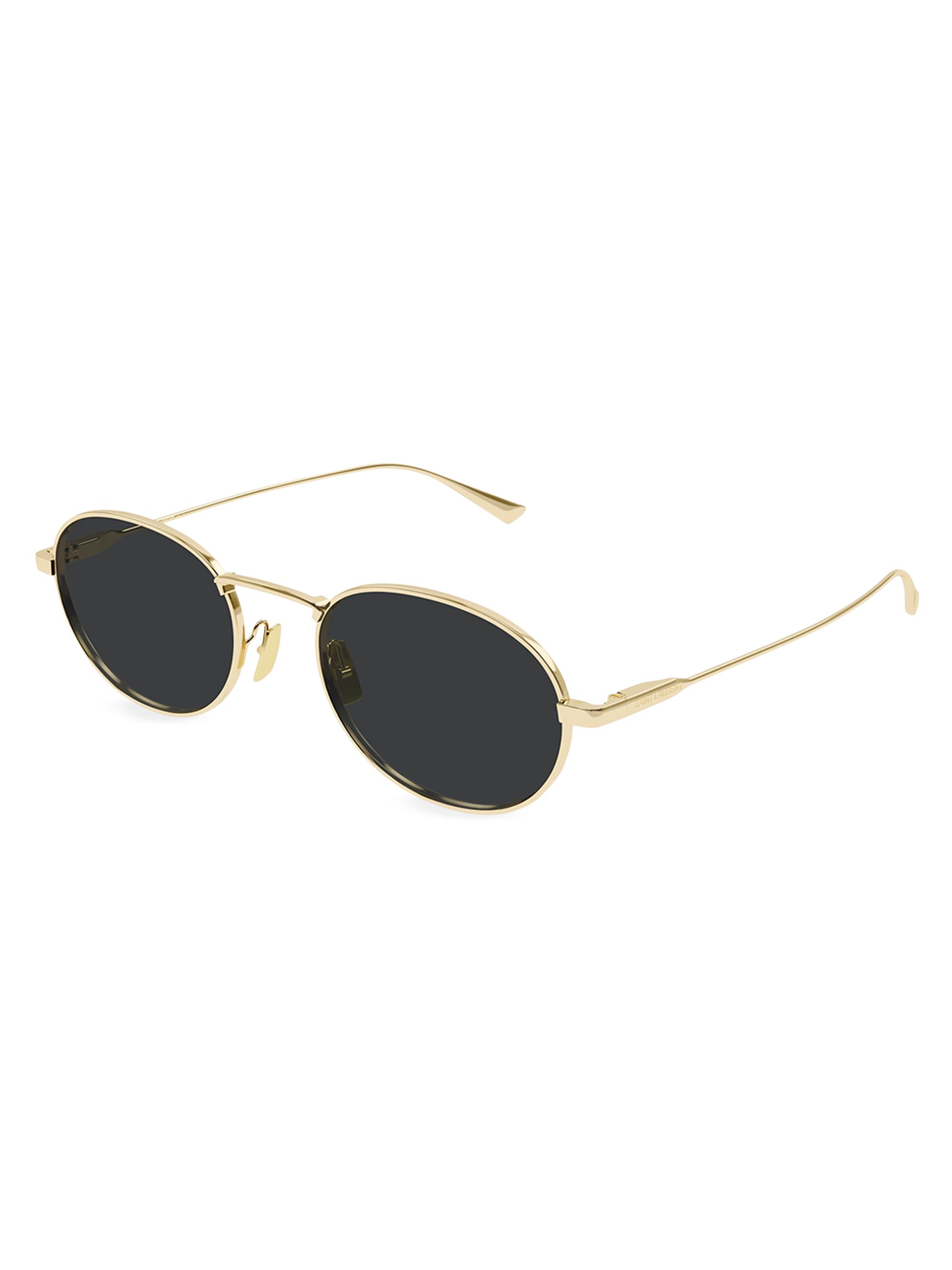 Saint Laurent Men's 52MM Round Sunglasses - Gold