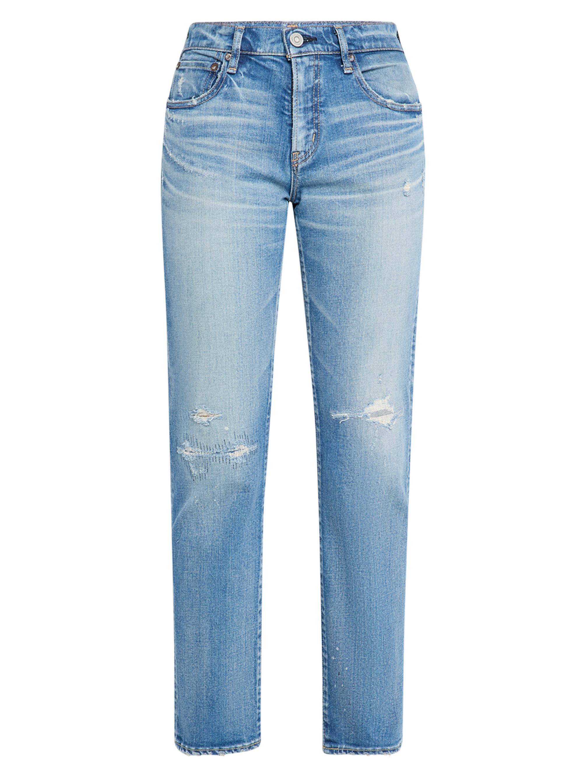 Moussy Vintage Women's Bridgeville Mid-Rise Distressed Slim-Straight Ankle Jeans - Blue