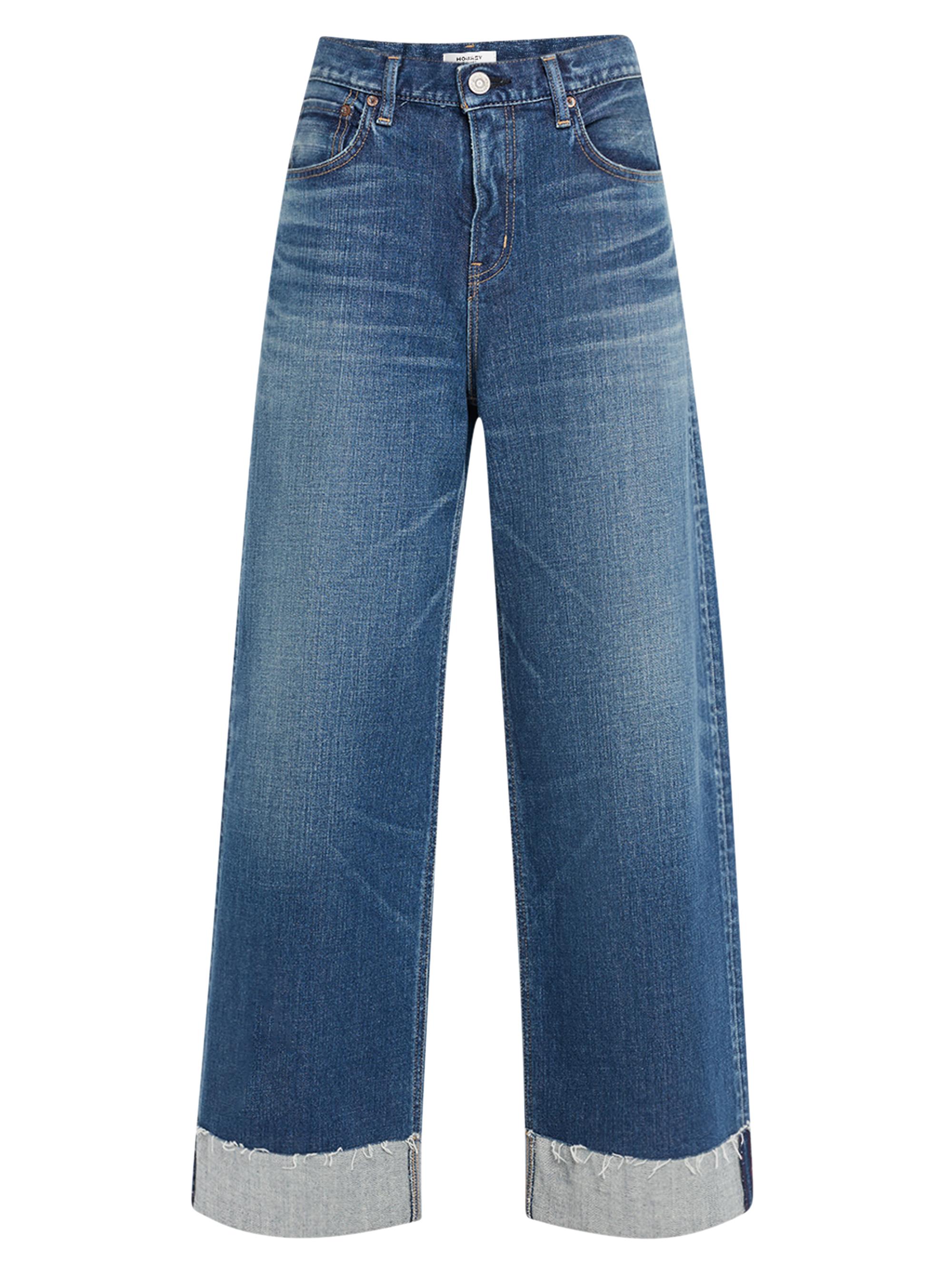 Moussy Vintage Women's Salisbury High-Rise Wide-Leg Cuffed Jeans - Blue