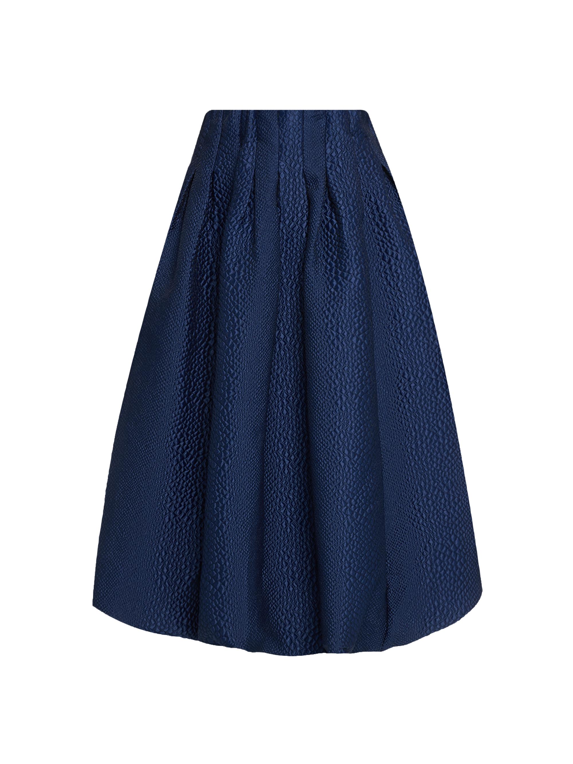 Sea Women's Fayetta Embossed Bubble Midi-Skirt - Navy