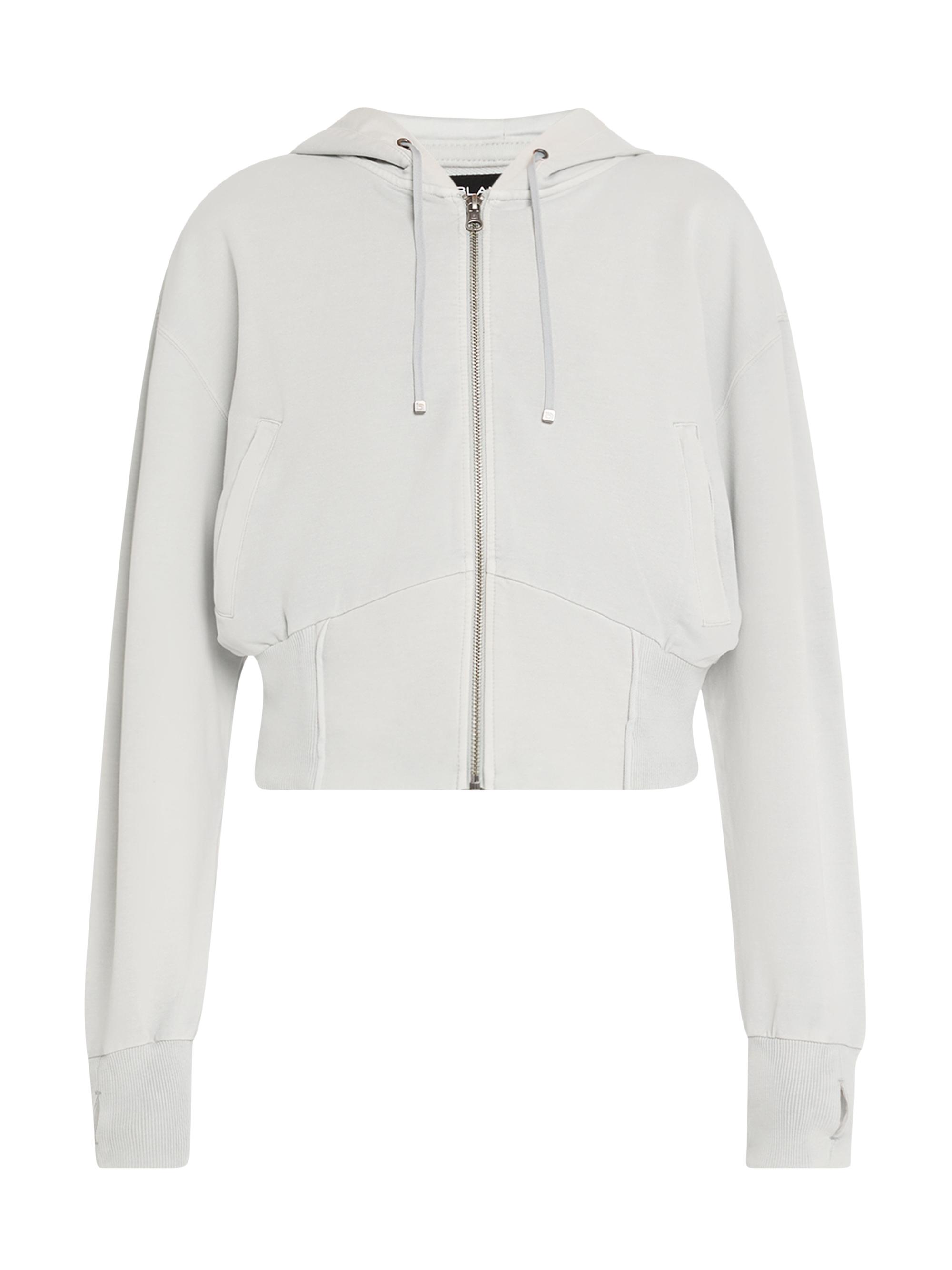 Blanc Noir Women's Allegra Cotton Raw-Edge Hoodie - Bright Blue