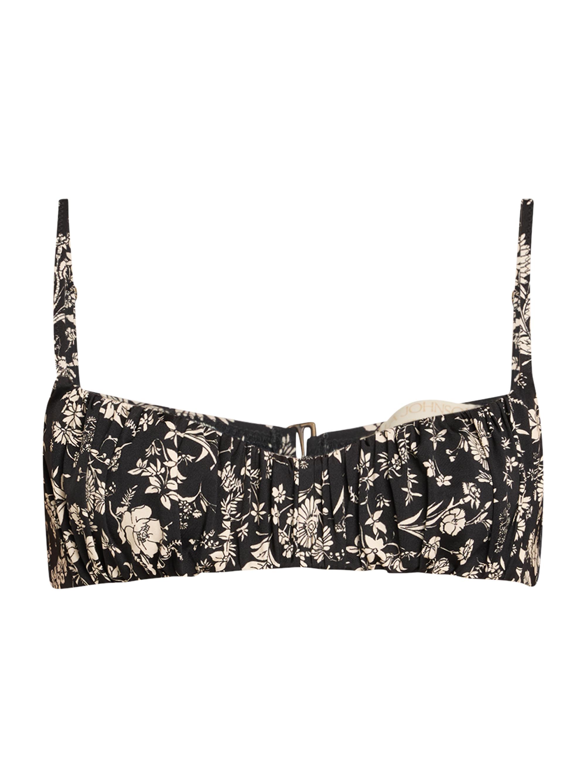 Ulla Johnson Women's Naomi Floral Ruched Bikini Top