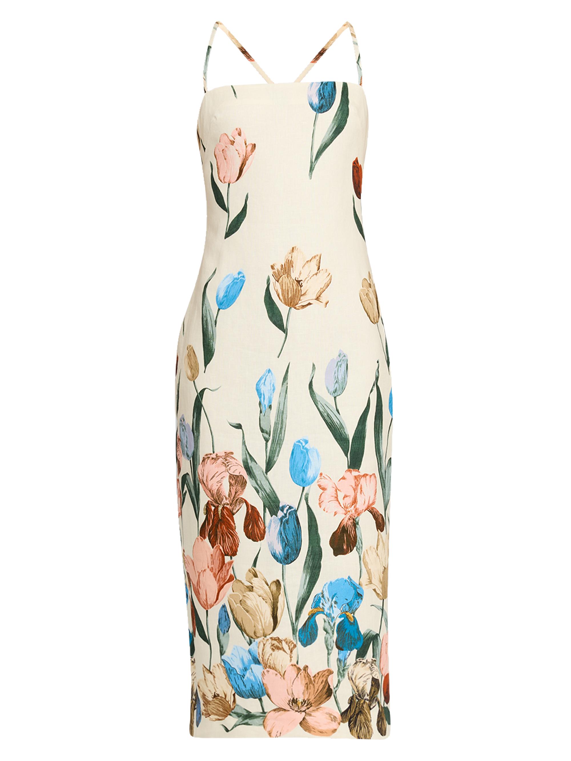 Cara Cara Women's Dria Floral Linen Sleeveless Midi-Dress