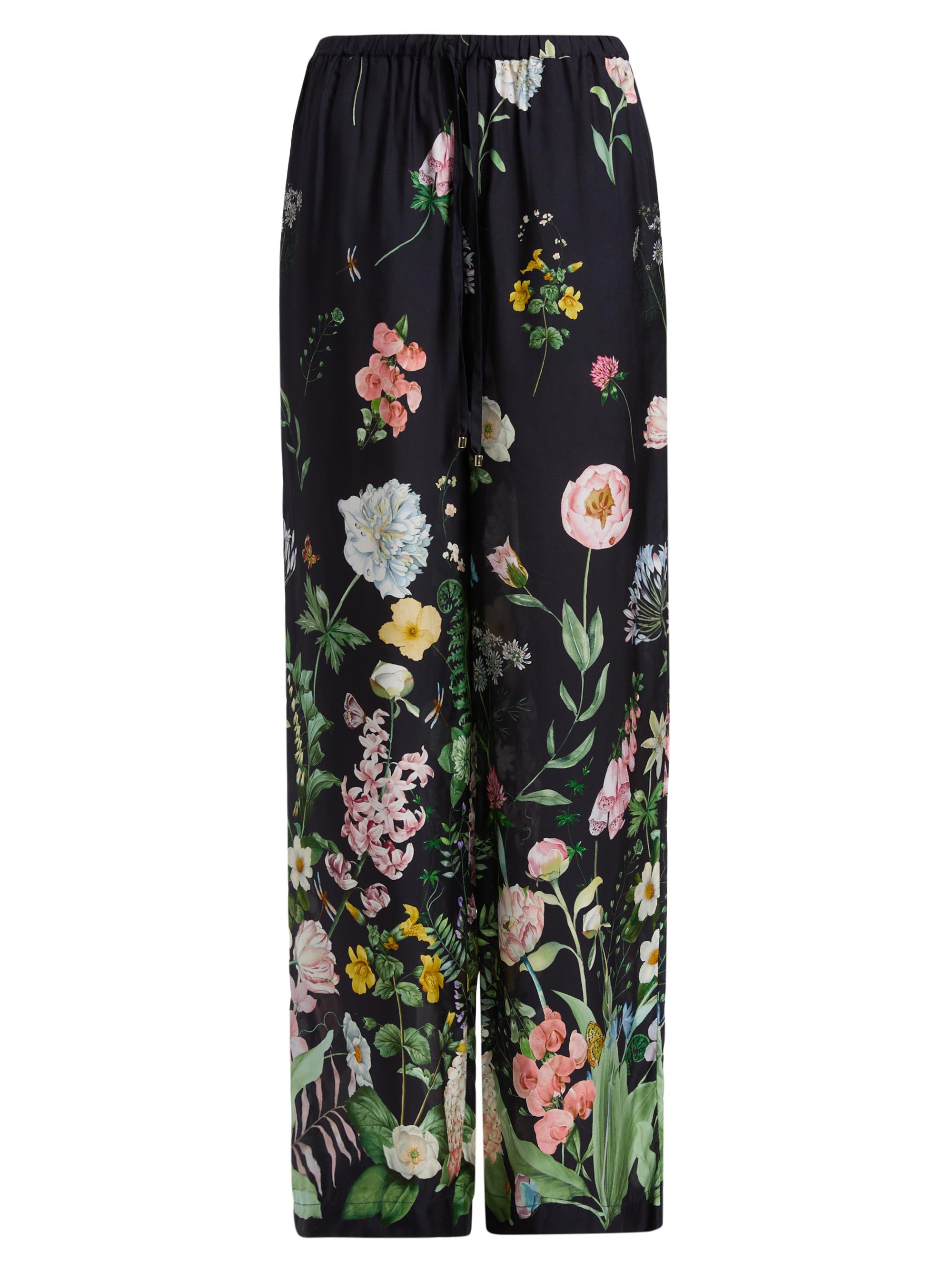 Cara Cara Women's Girona Floral Satin Drawstring Pants - Bloomsfield Navy
