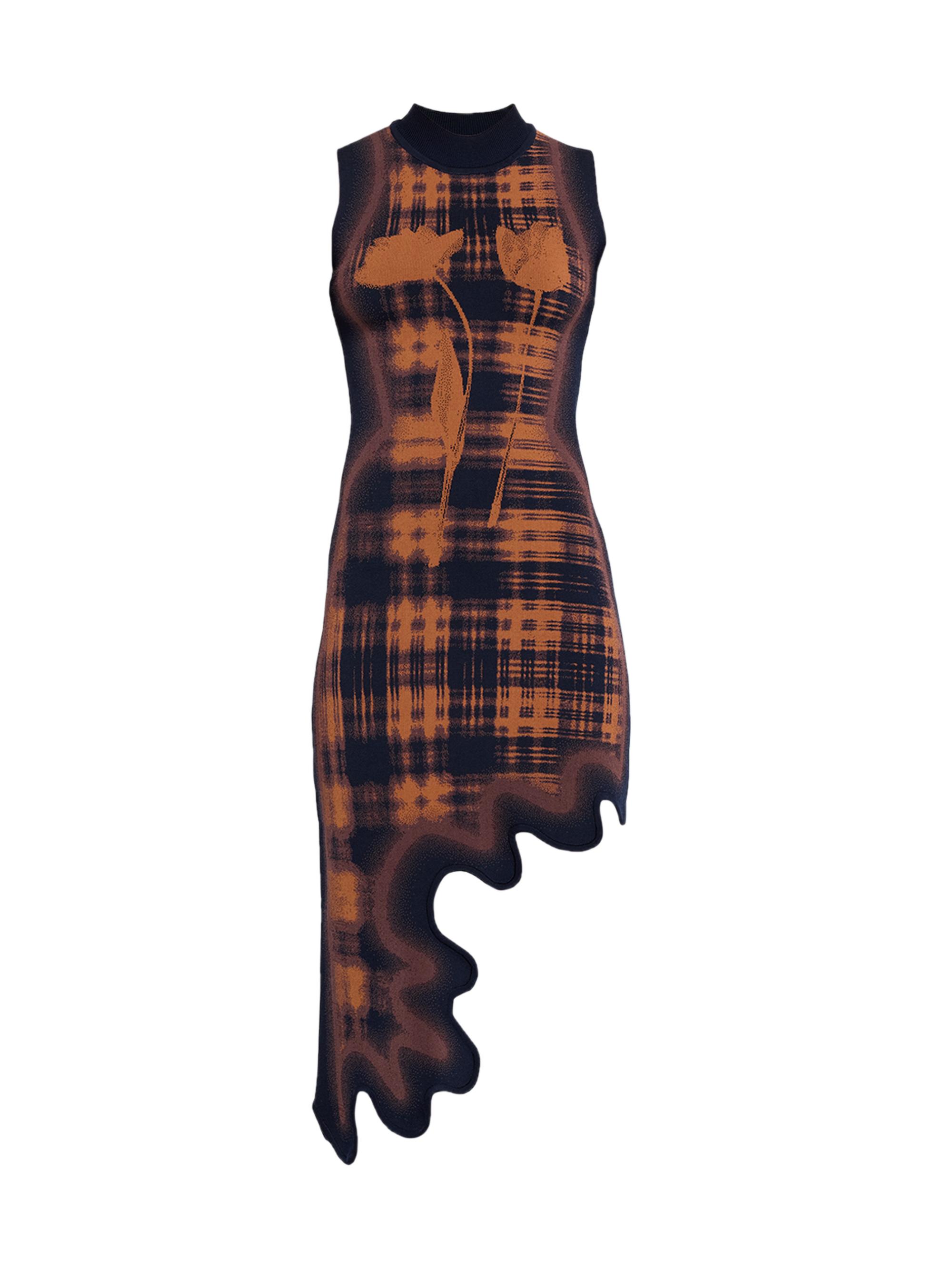 PH5 Women's Brooklyn Wavy Asymmetric Dress - Brown Blue