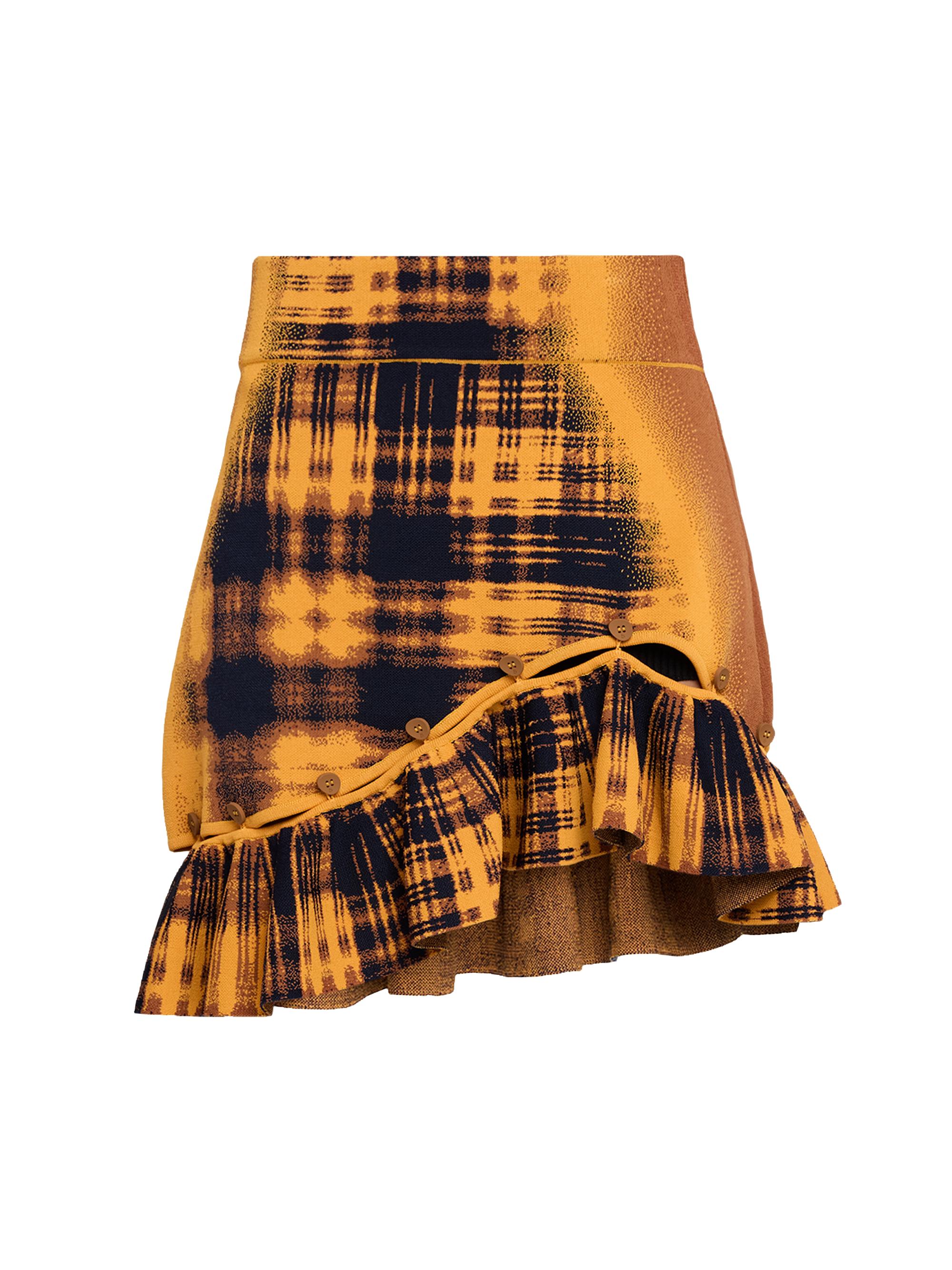 PH5 Women's Garlen Wavy Plaid Miniskirt - Brown Black