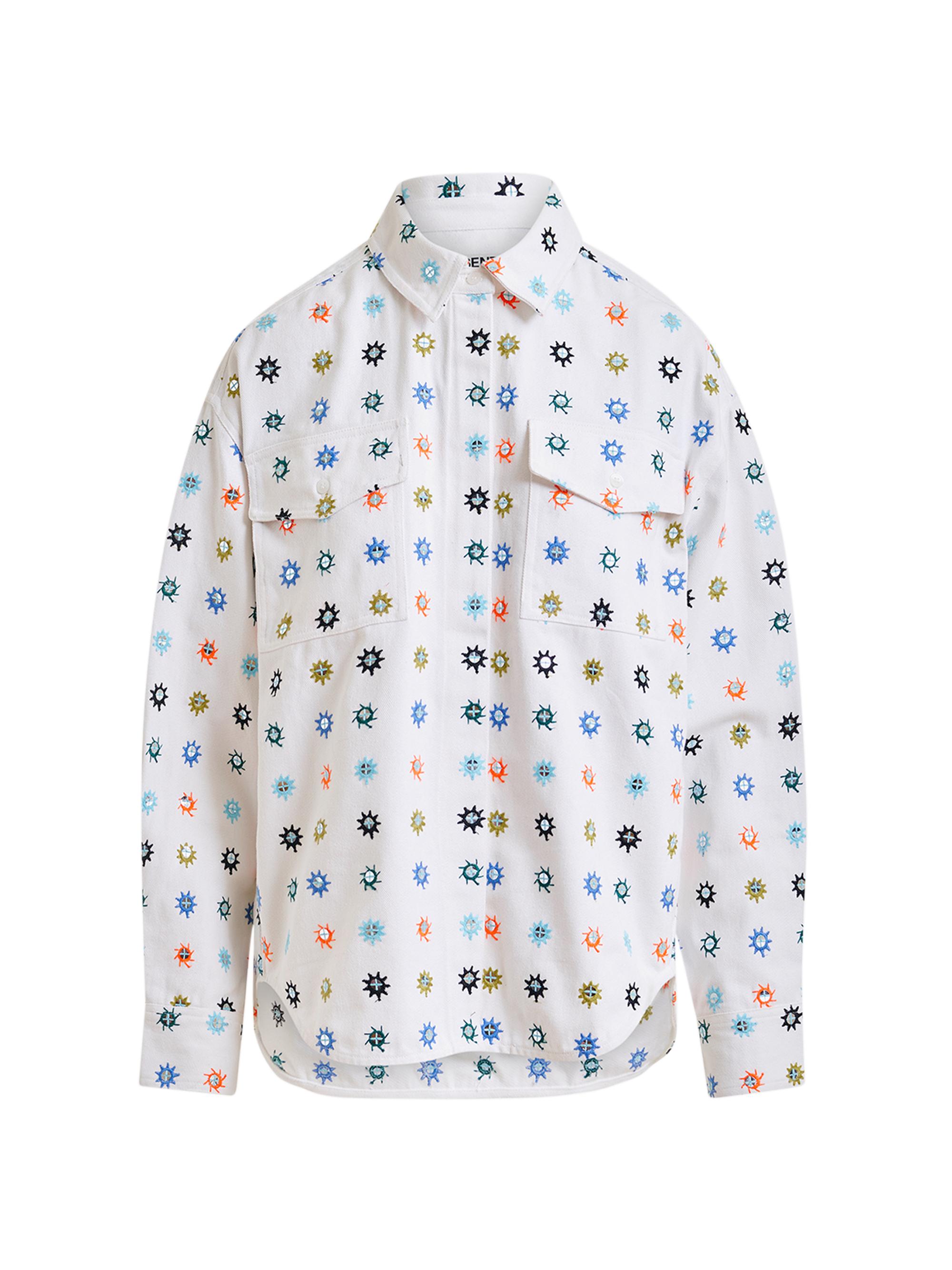 Essentiel Antwerp Women's Ihelican Embroidered Cotton Poplin Shirt