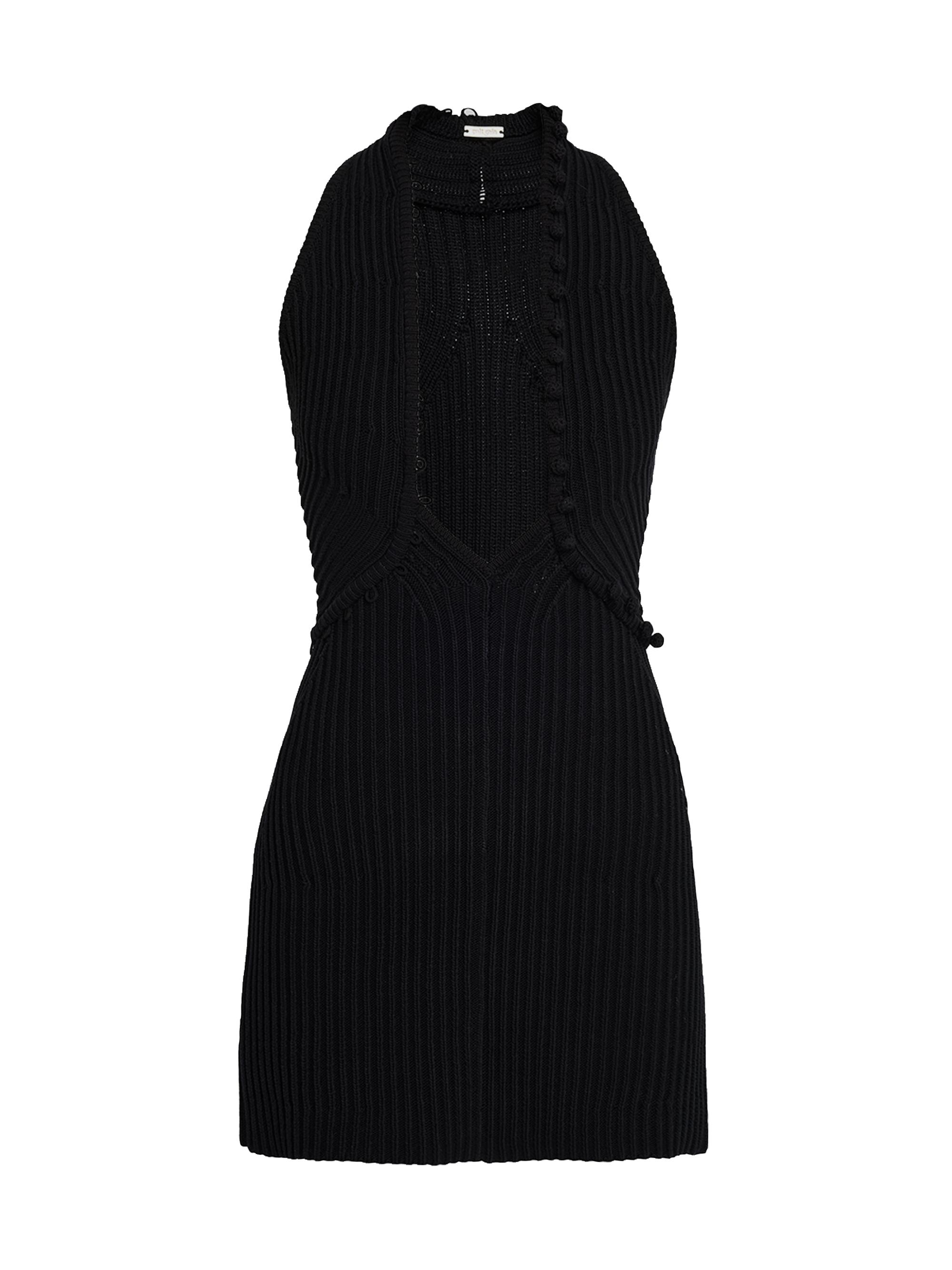 Cult Gaia Women's Vivienne Rib-Knit Plunge Minidress - Black
