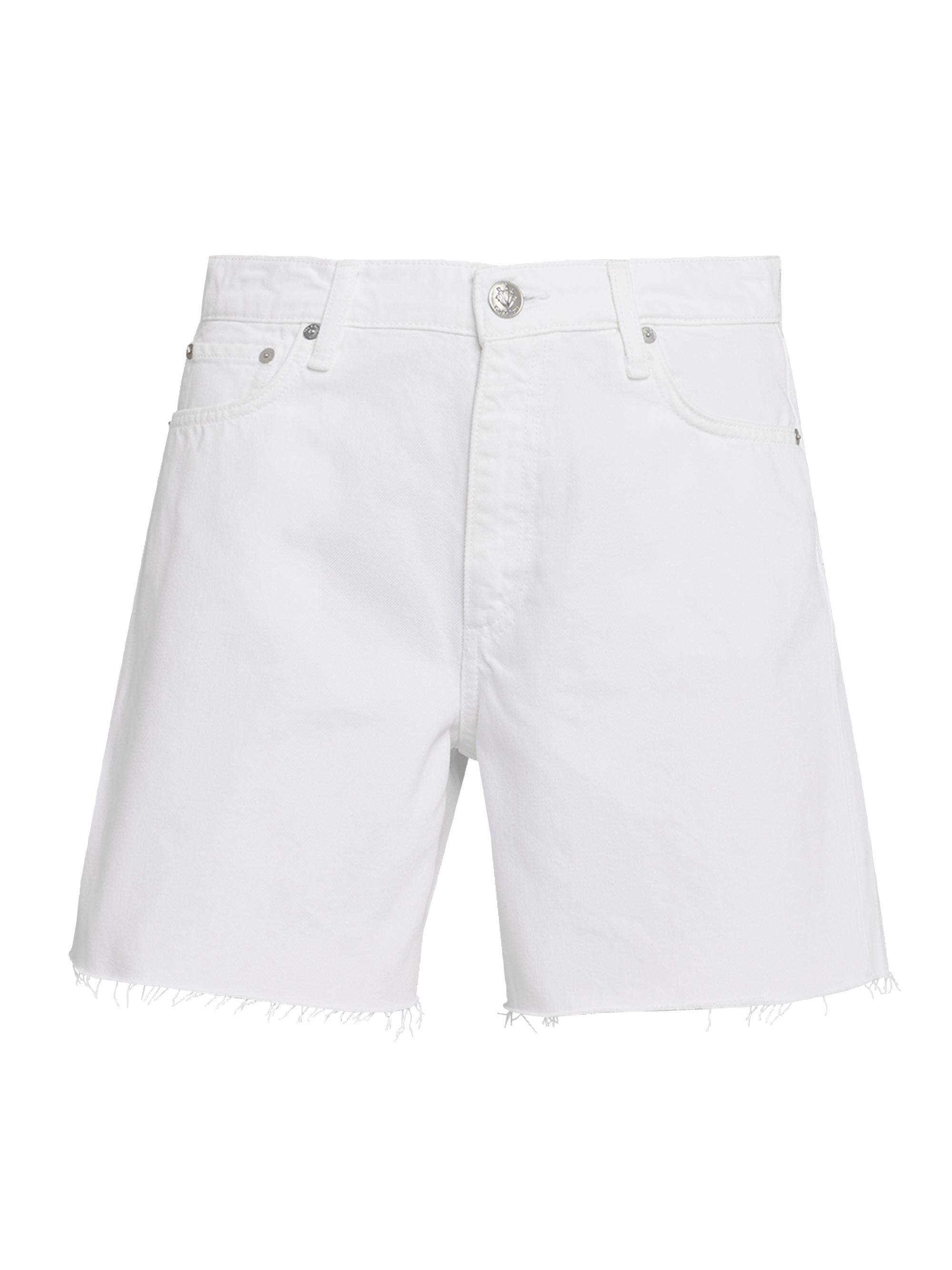 rag & bone Women's Kaia High-Rise Cut-Off Denim Shorts - White