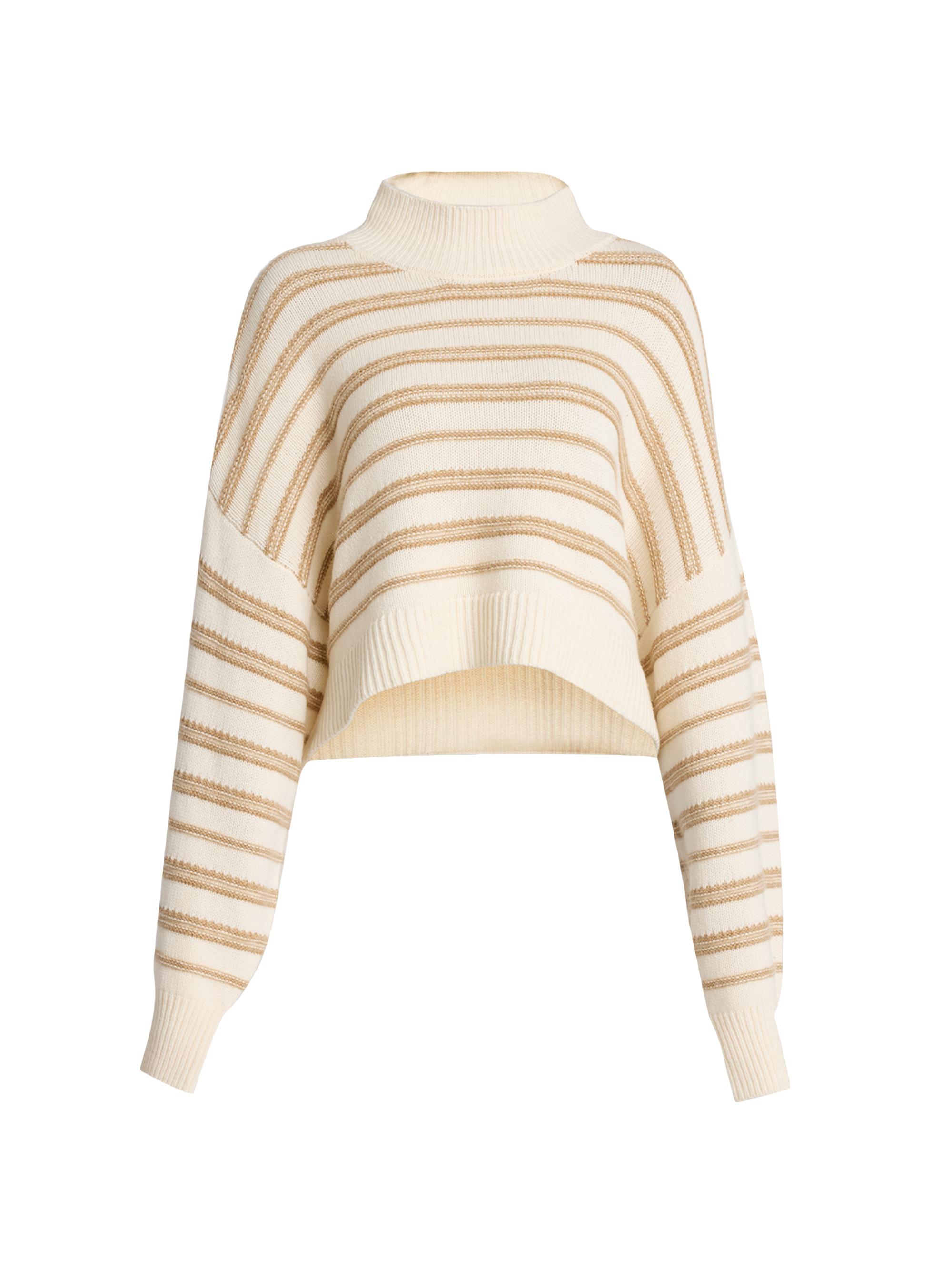 Sablyn Women's Wells Cropped Cashmere Sweater - White Brown