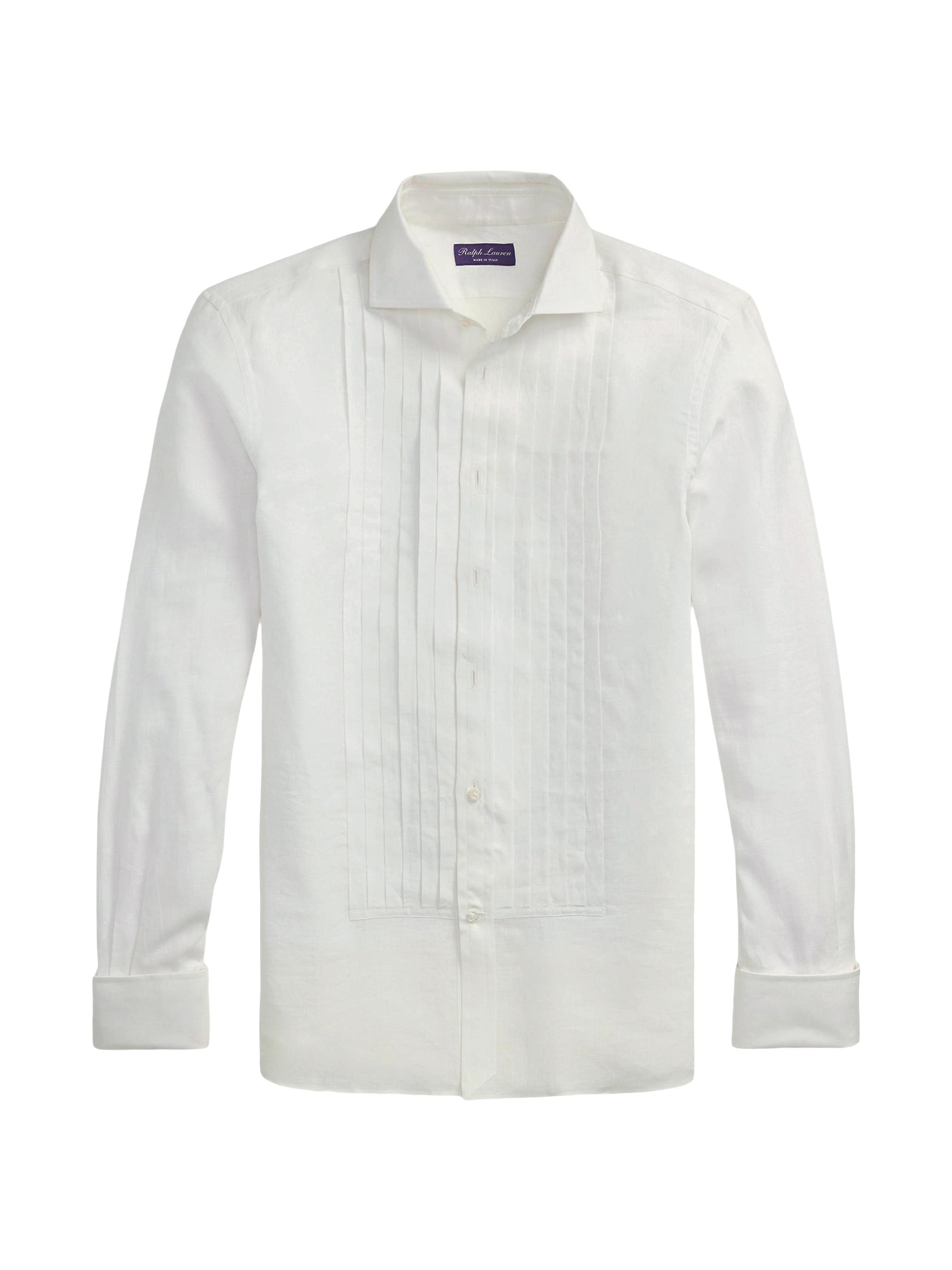 French Cuff Linen Tuxedo Shirt