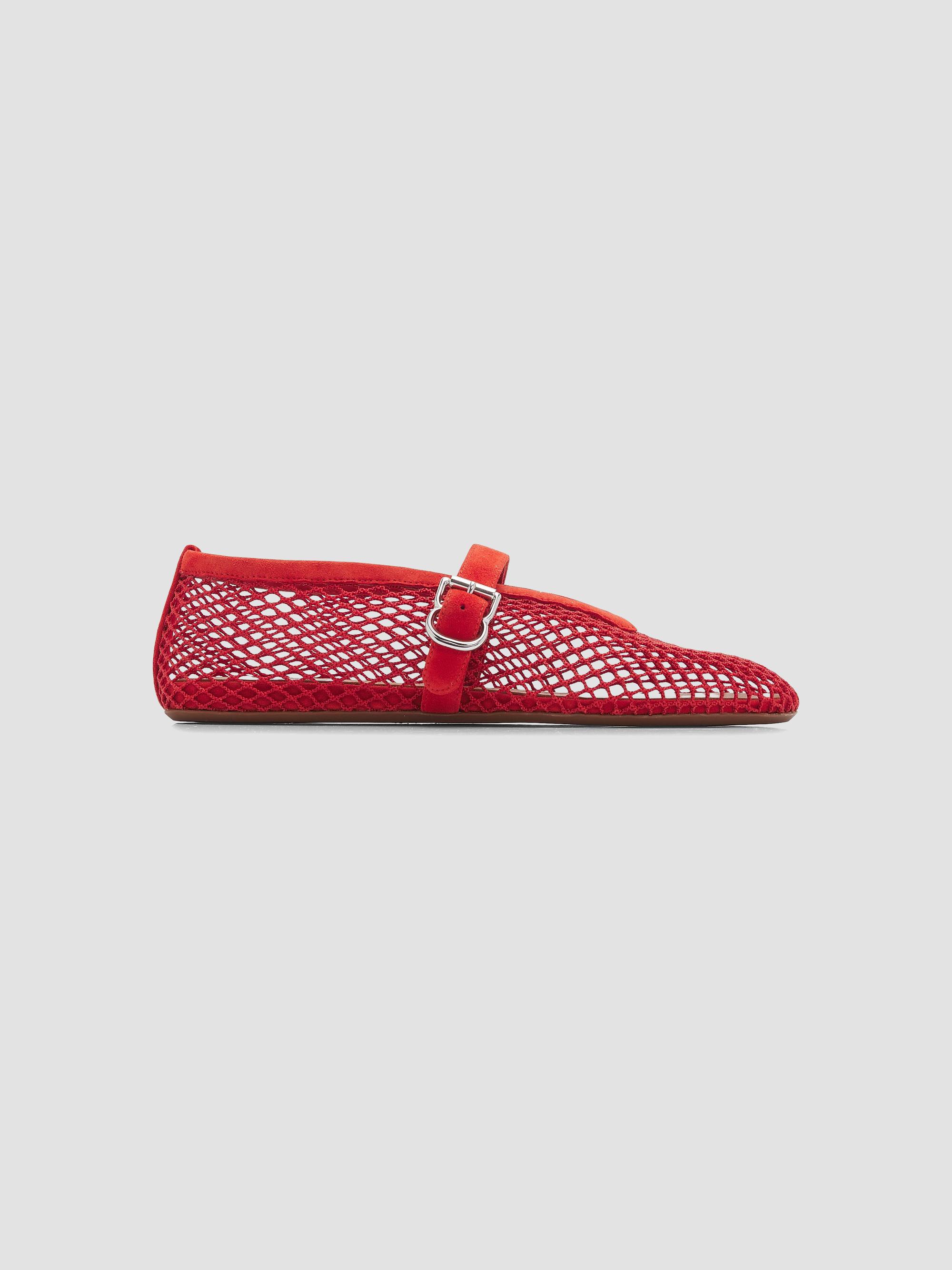ALAIA Women's Fishnet Ballet Flats - Orange Brule | Thumbnail 7