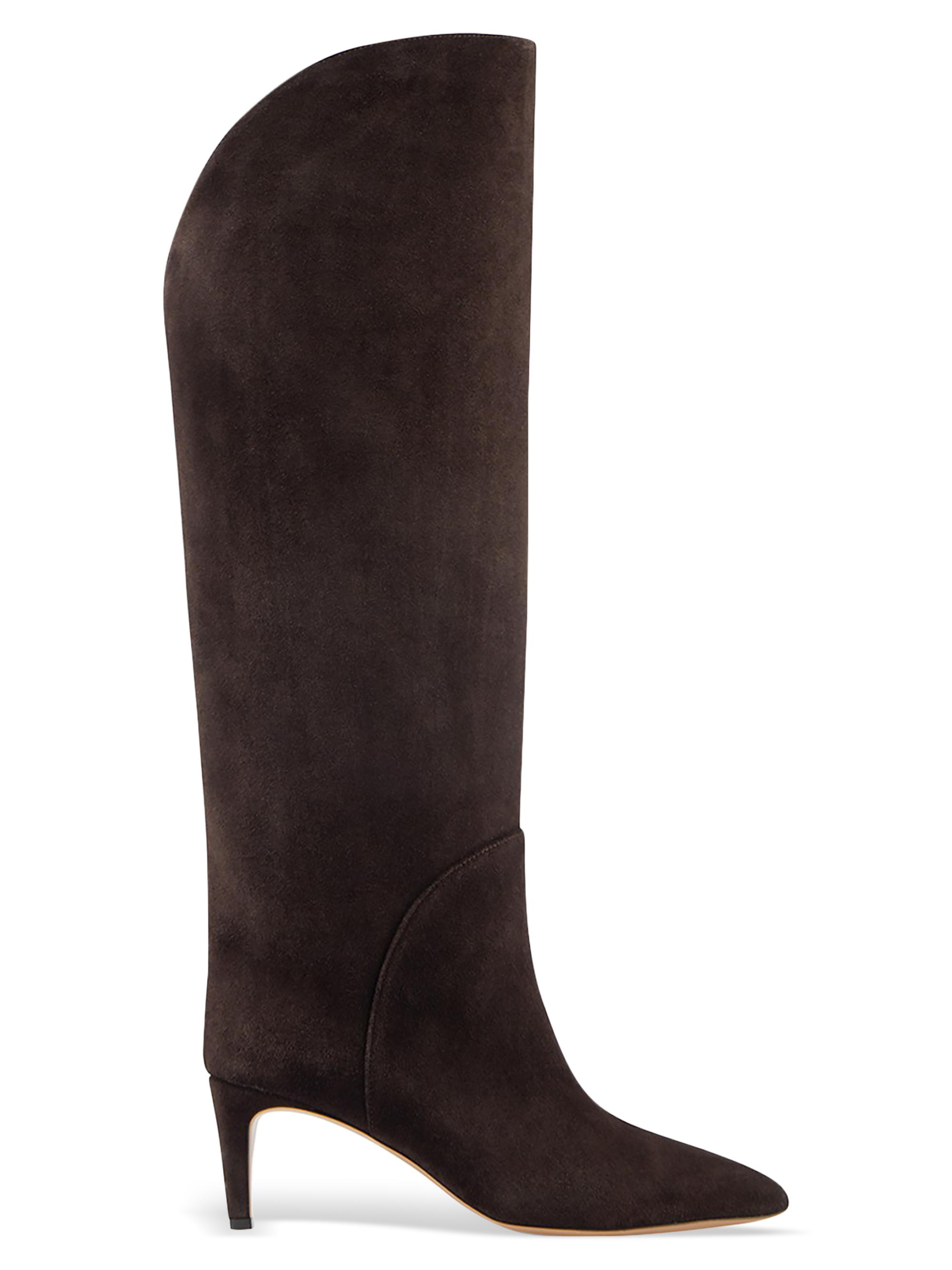 Paris Texas Women's Gaia 60MM Suede Knee-High Boots - Black Brown