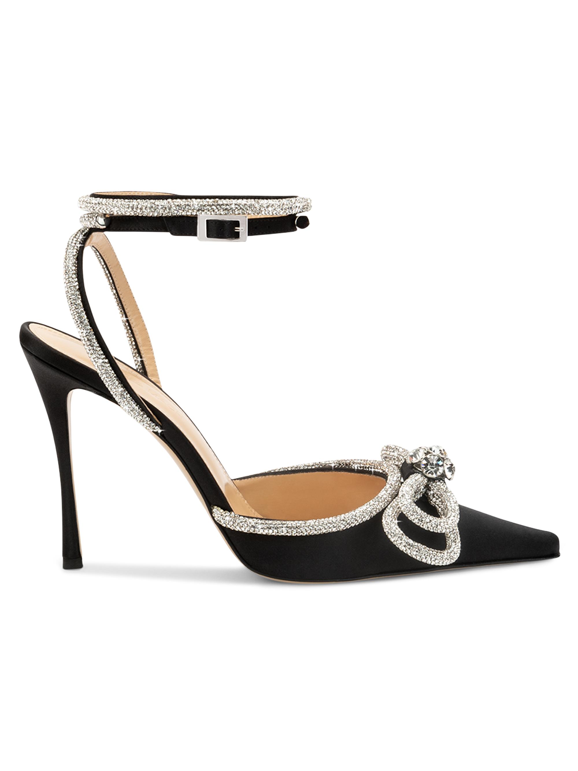 Mach & Mach Women's 95MM Embellished Satin Pumps - Black