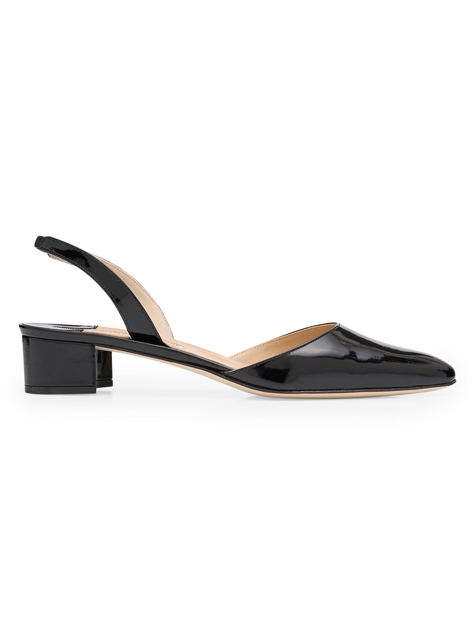 Manolo Blahnik Women's Aspro 30MM Patent Leather Slingback Pumps - Black