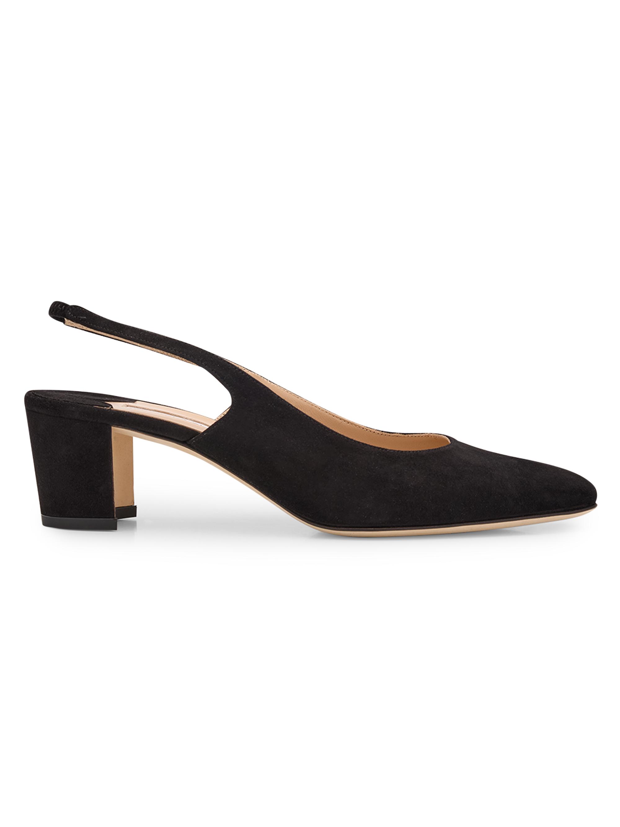 Manolo Blahnik Women's Allurasa 50MM Suede Slingback Pumps - Black