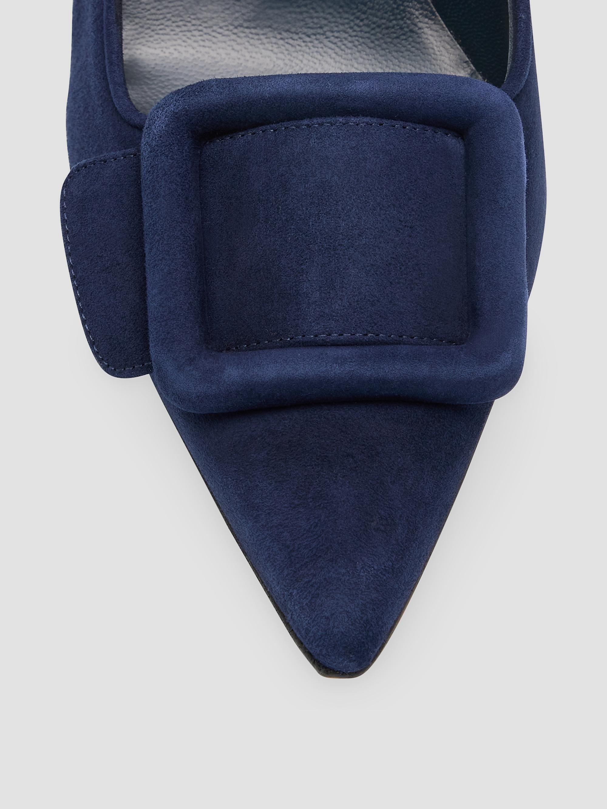 新品Manolo Blahnik Maysale 50mm ネイビー36 Manolo Blahnik Maysale 50MM Suede Buckle Pumps | Saks Fifth Avenue
