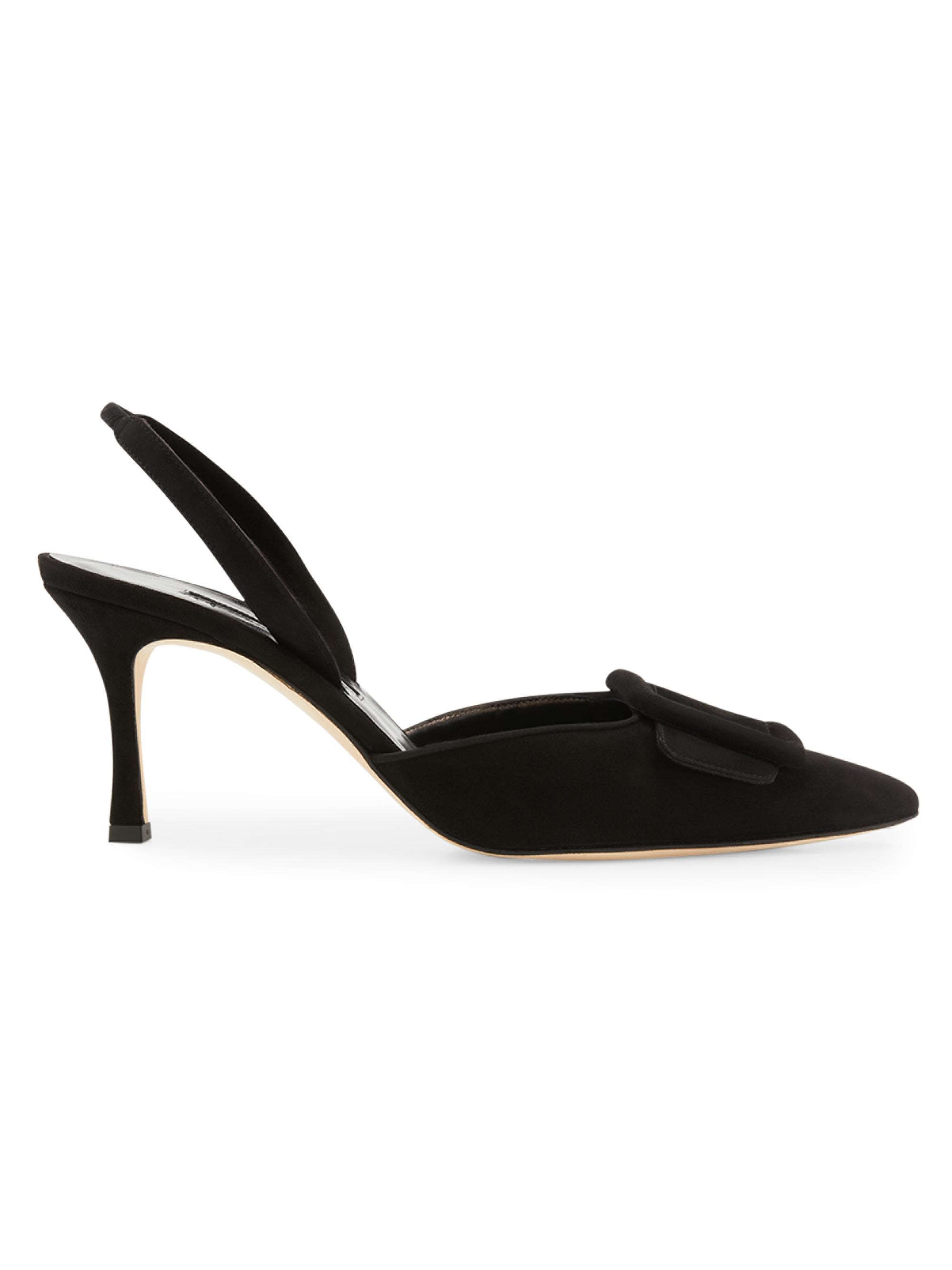 Manolo Blahnik Maysli 70MM Leather Slingback Pumps | Saks Fifth Avenue