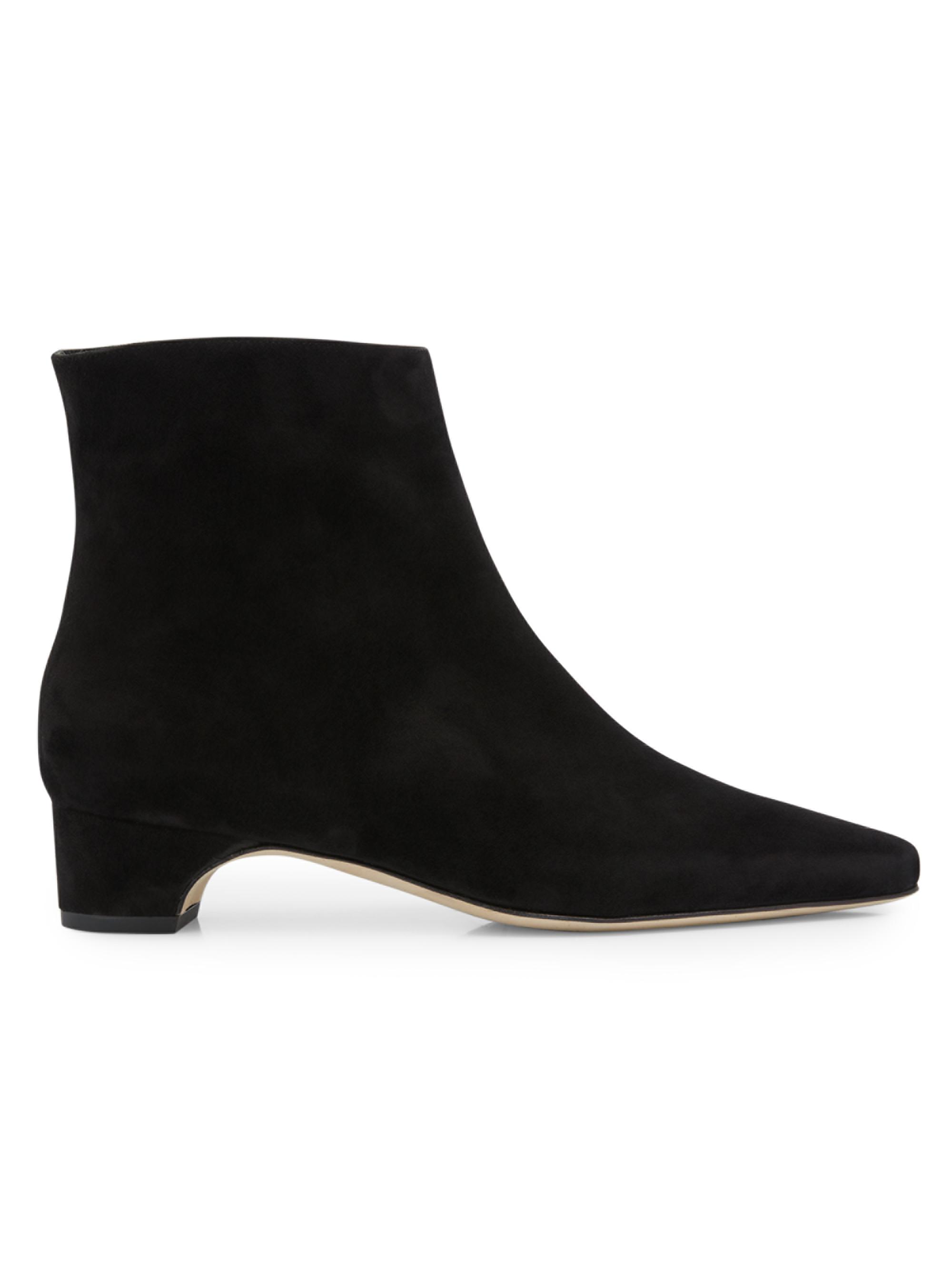 Manolo Blahnik Women's Tolarc 30MM Suede Ankle Boots - Black