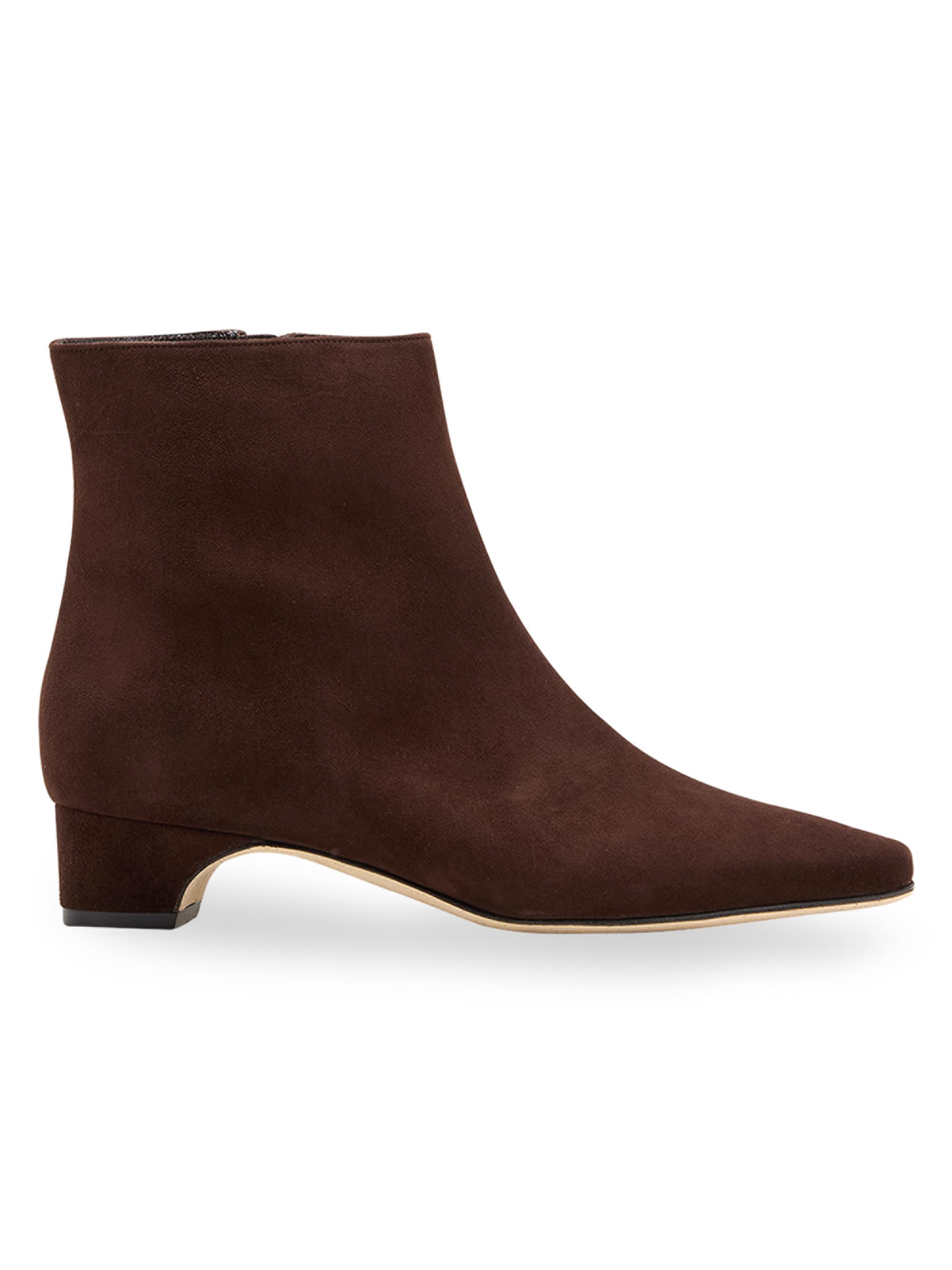 Manolo Blahnik Women's Tolarc 30MM Suede Ankle Boots - Dark Brown