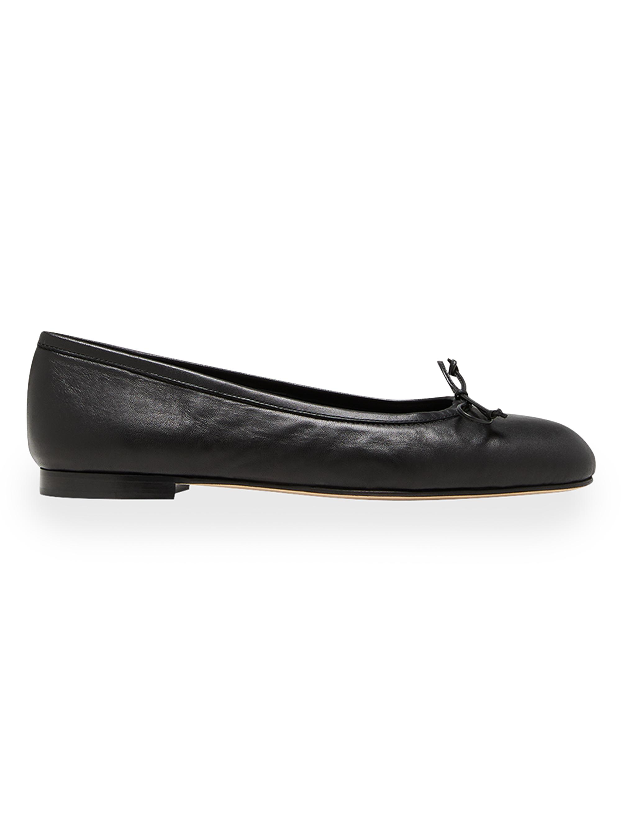 Manolo Blahnik Women's Veralli Leather Ballet Flats - Black